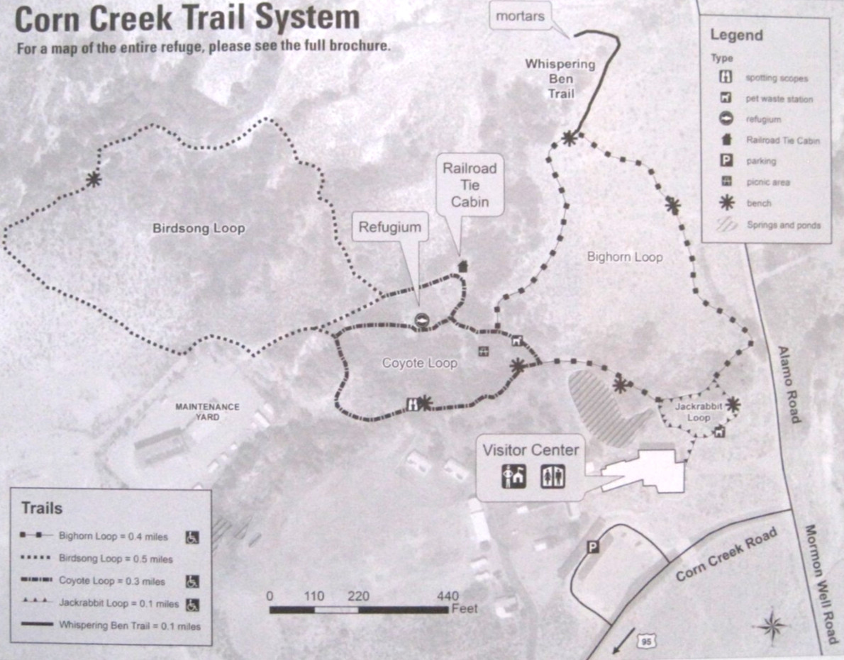 Desert National Wildlife Refuge Nevada Corn Creek Trail System Map