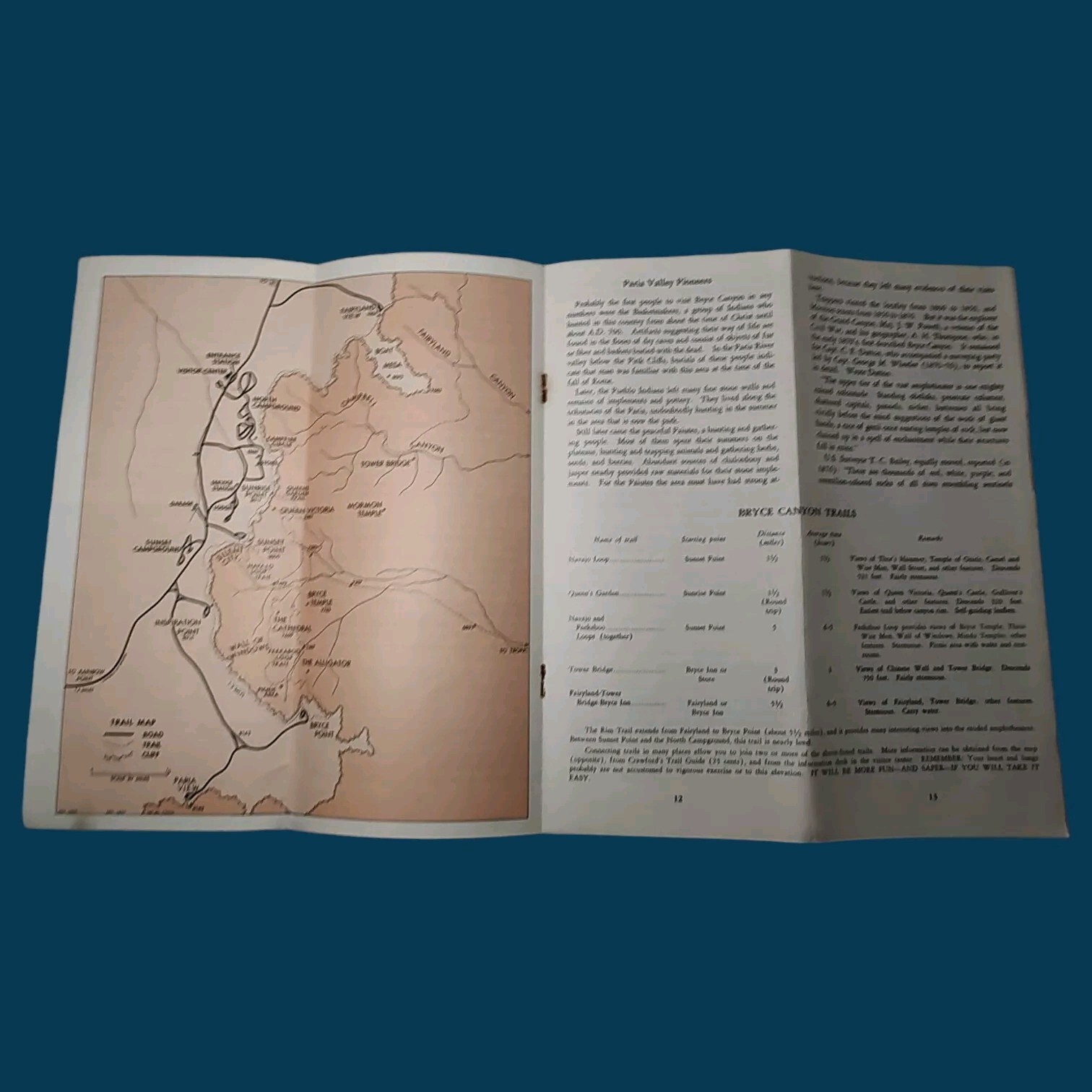 1964 BRYCE CANYON NATION PARK UTAH PAMPHLET