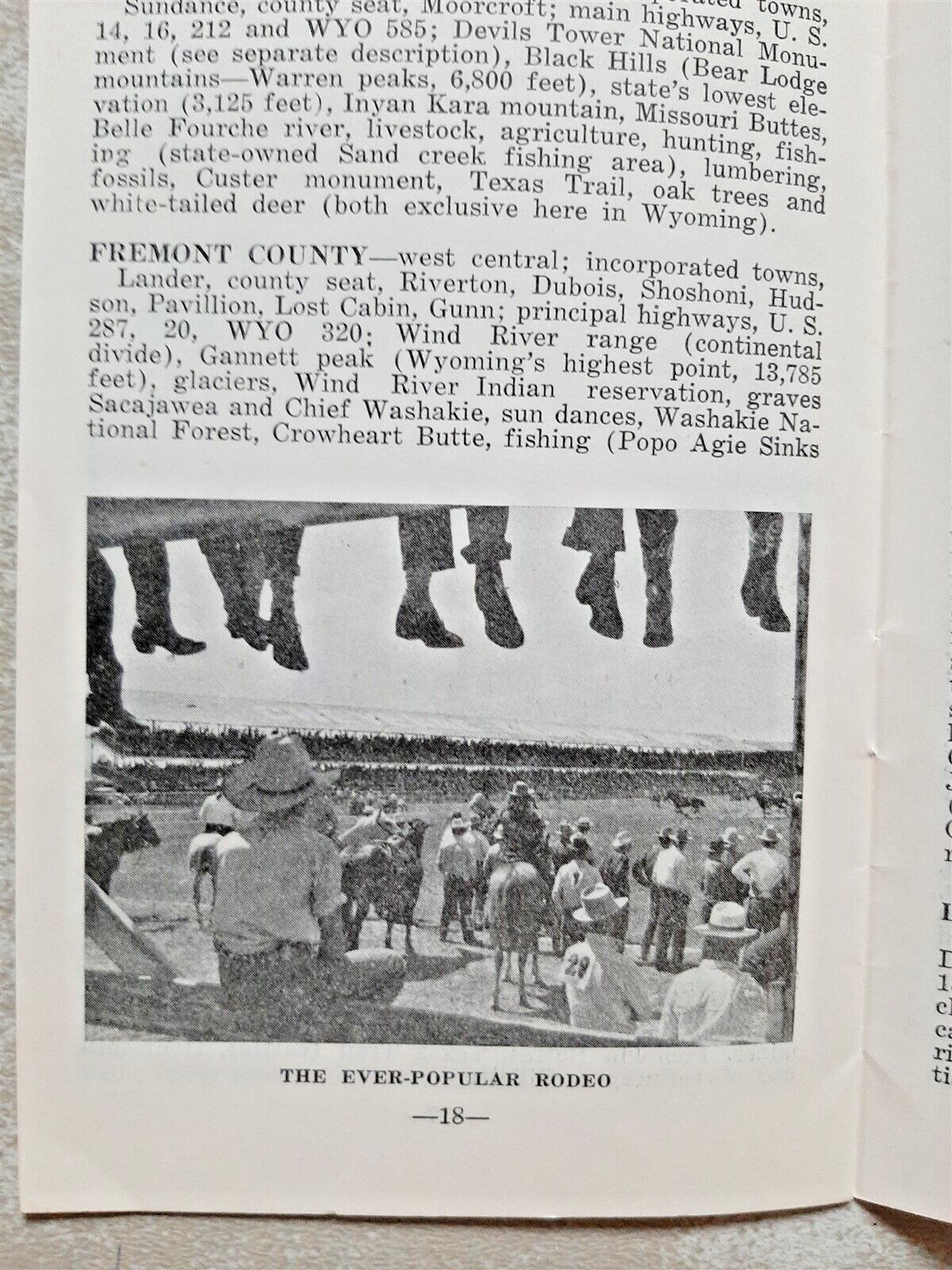 1949 Wyoming Travel Brochure, Yellowstone, Devil’s Tower, Old Faithful etc.