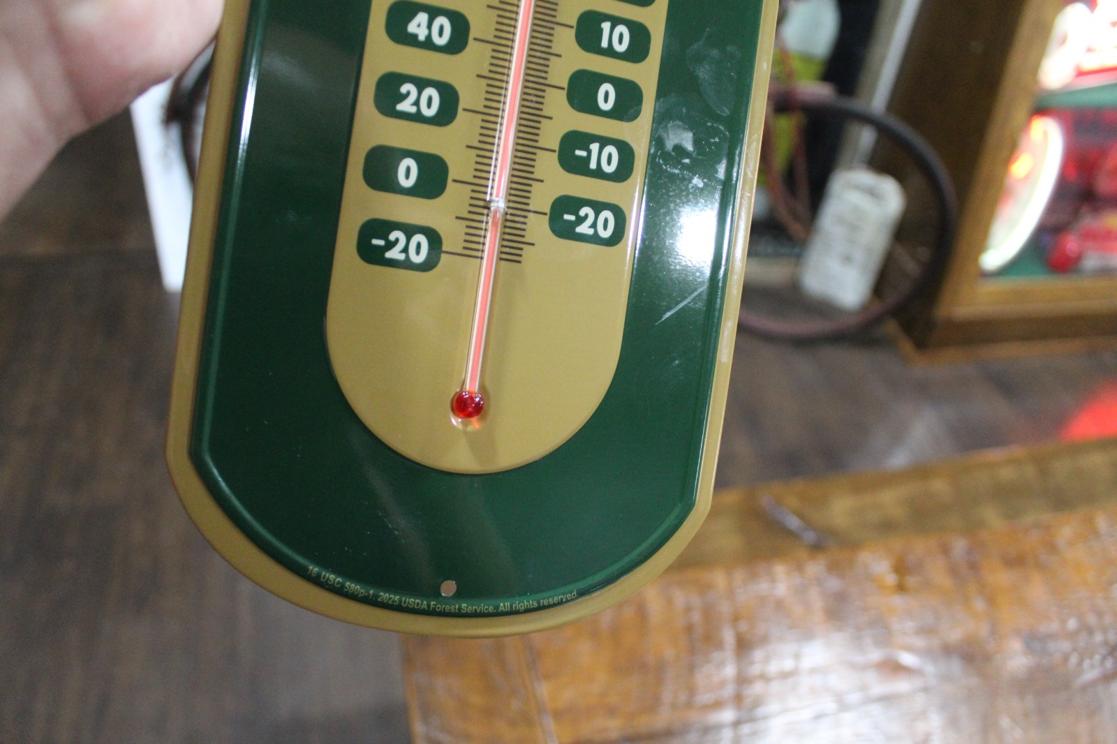 RARE US FOREST SMOKEY BEAR PREVENT FIRES EMBOSSED PAINTED METAL THERMOMETER SIGN