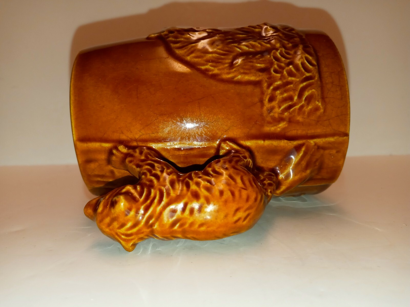 Vtg Souvenir Yellowstone Park Old Faithful Brown Bear Coffee Mug Bear Handle