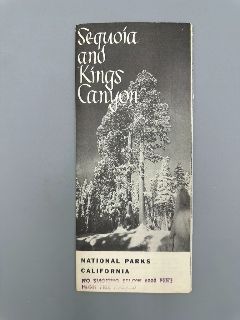 1957 SEQUOIA and KINGS CANYON National Park Service CALIFORNIA Travel BROCHURE