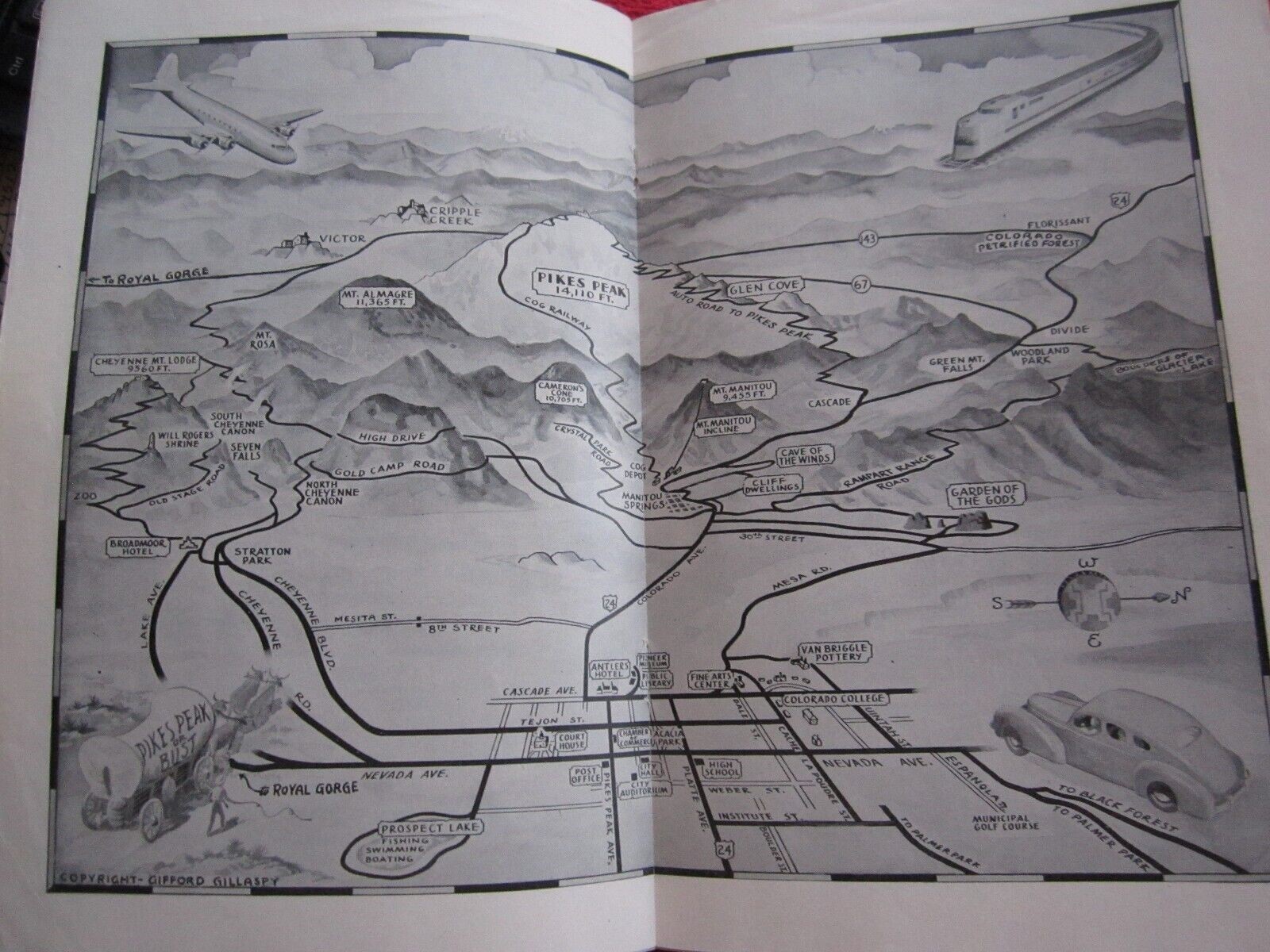 1951 PIKES PEAK OR BUST MANITOU CO, LOCAL AREA 36pg INFO, ADVERTISING BOOKLET