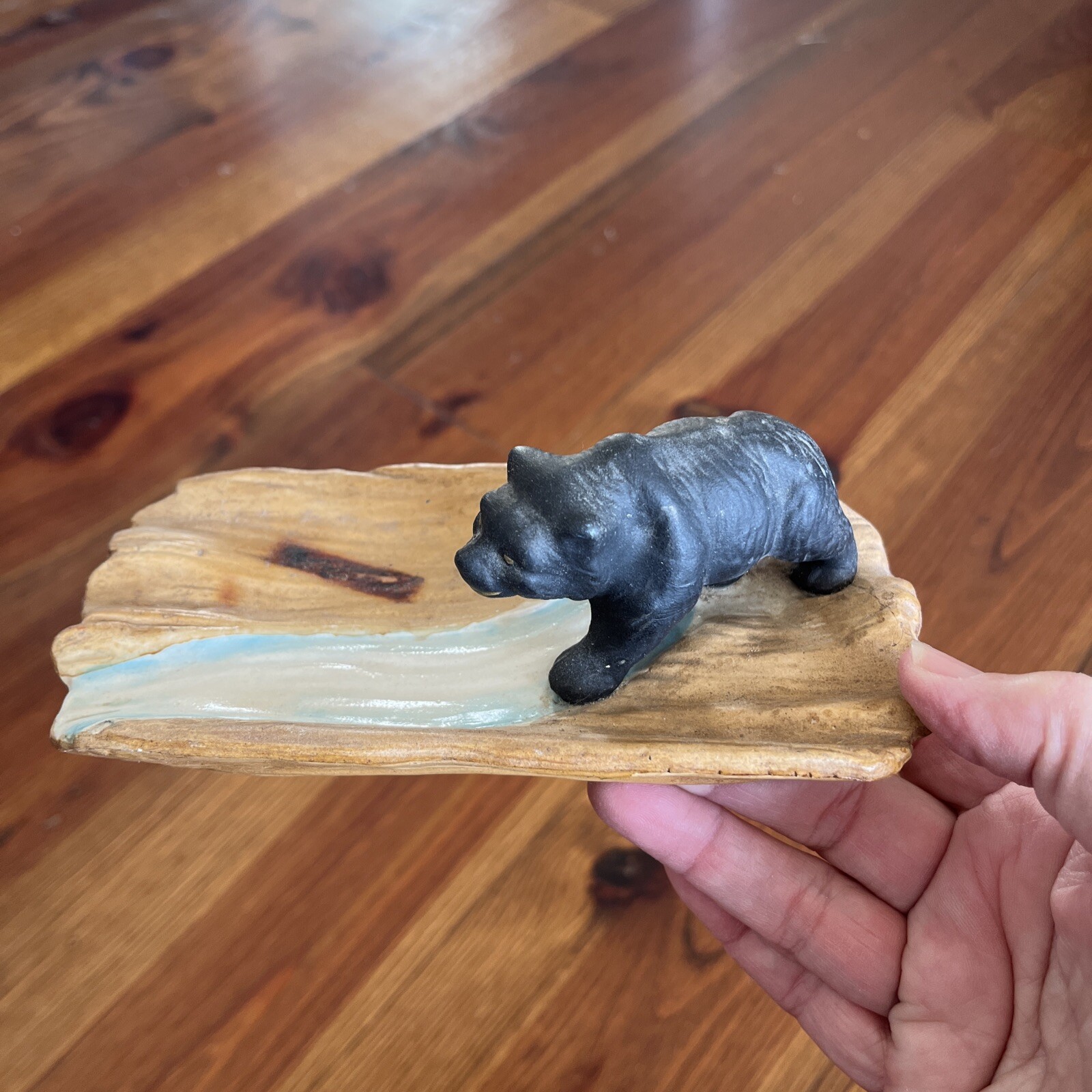 VINTAGE 6 1/2” WALKING BEAR TRINKET DISH / ASHTRAY Made in Japan