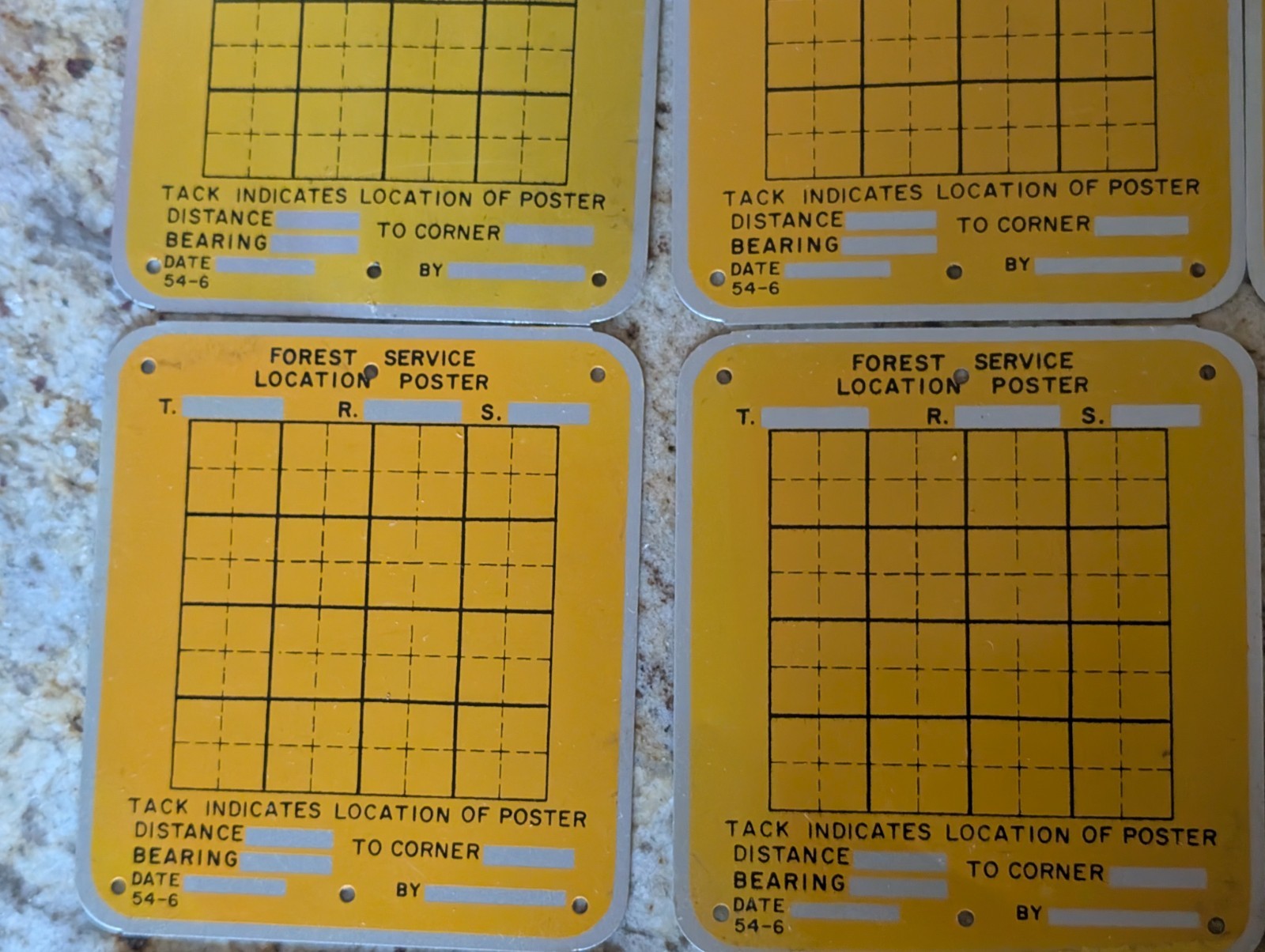 VTG Original NOS U.S. Forest Service Survey Location Poster Signs (13) Lot