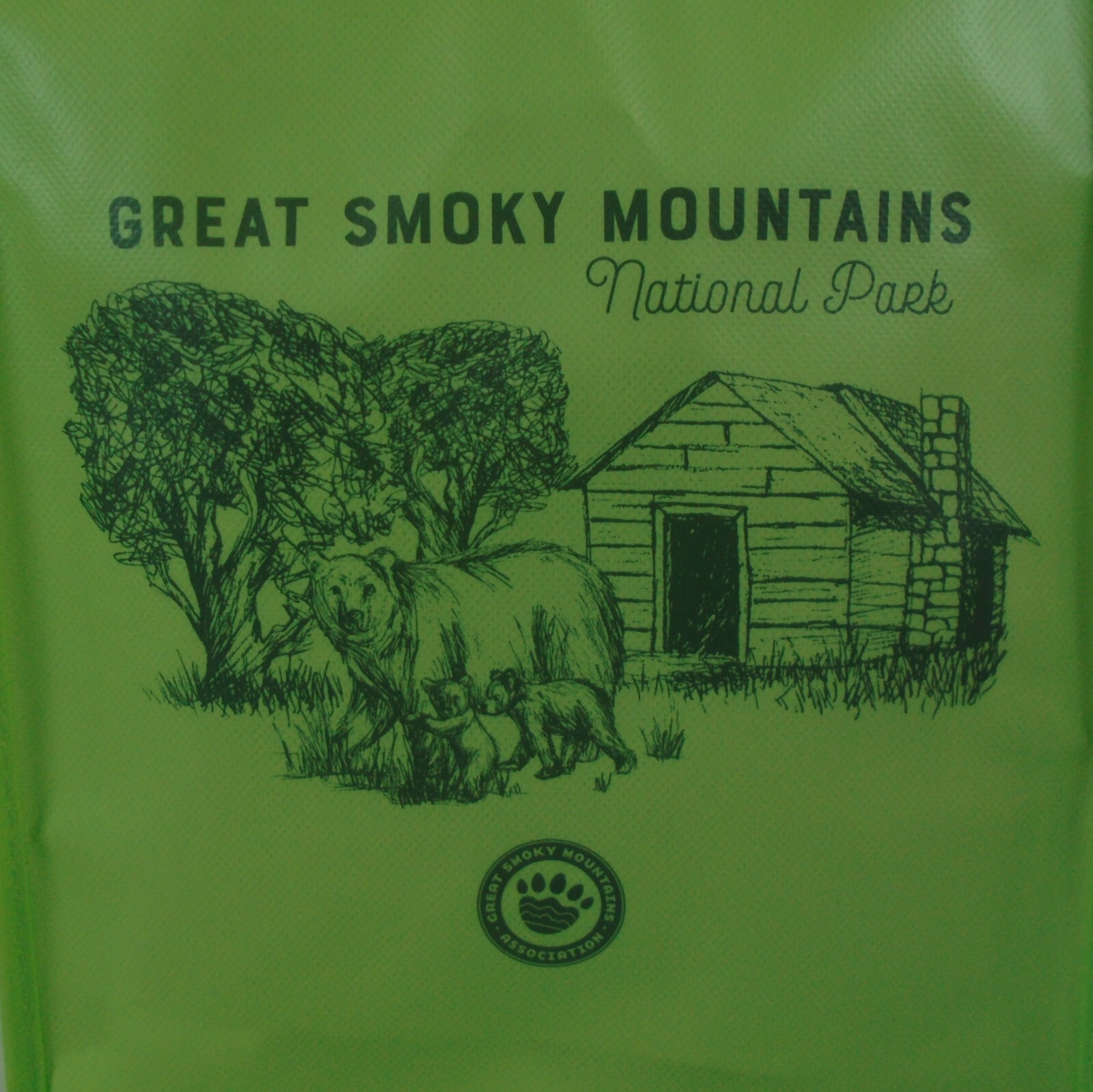 Great Smoky Mountains National Park Green Small Tote Bag GSM Association