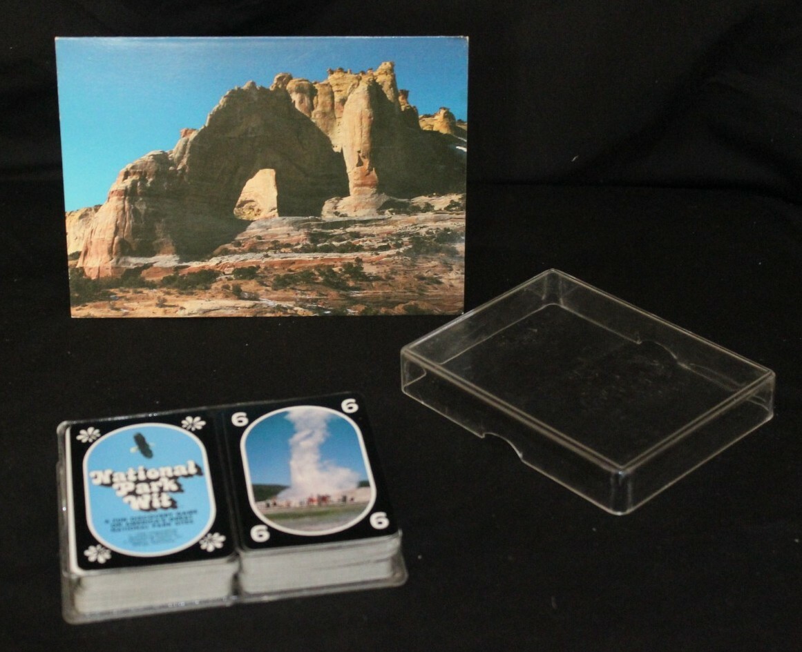 Vintage 1985 National Park Wit Quiz Playing Cards + White Mesa Natural Bridge PC