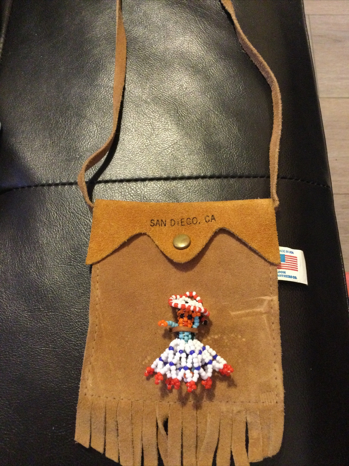 Vintage Bloom Brothers Company San Diego, CA Leather Pouch From Woolworths