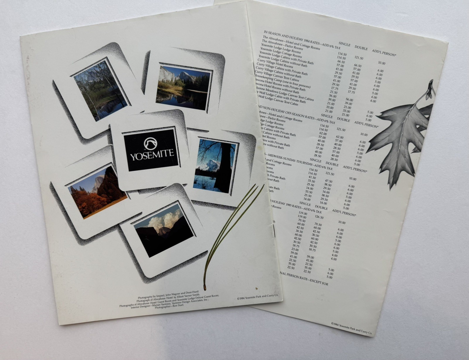 Yosemite 1984 Curry Company Press Media Kit w/Rates Yosemite National Park