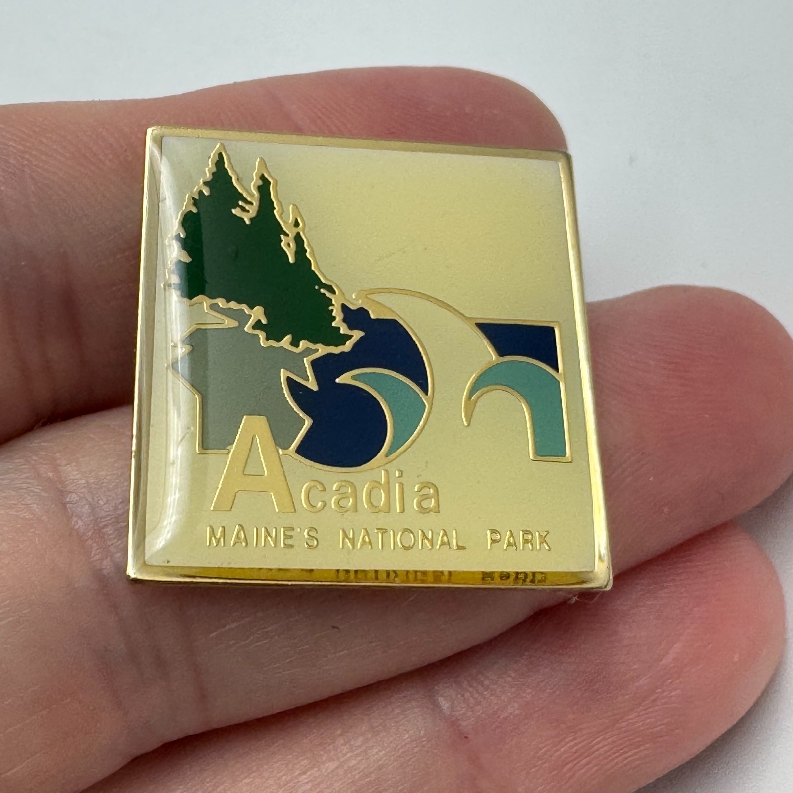 Acadia National Park Maine Lapel Pin Scenic Souvenir Enamel Vintage