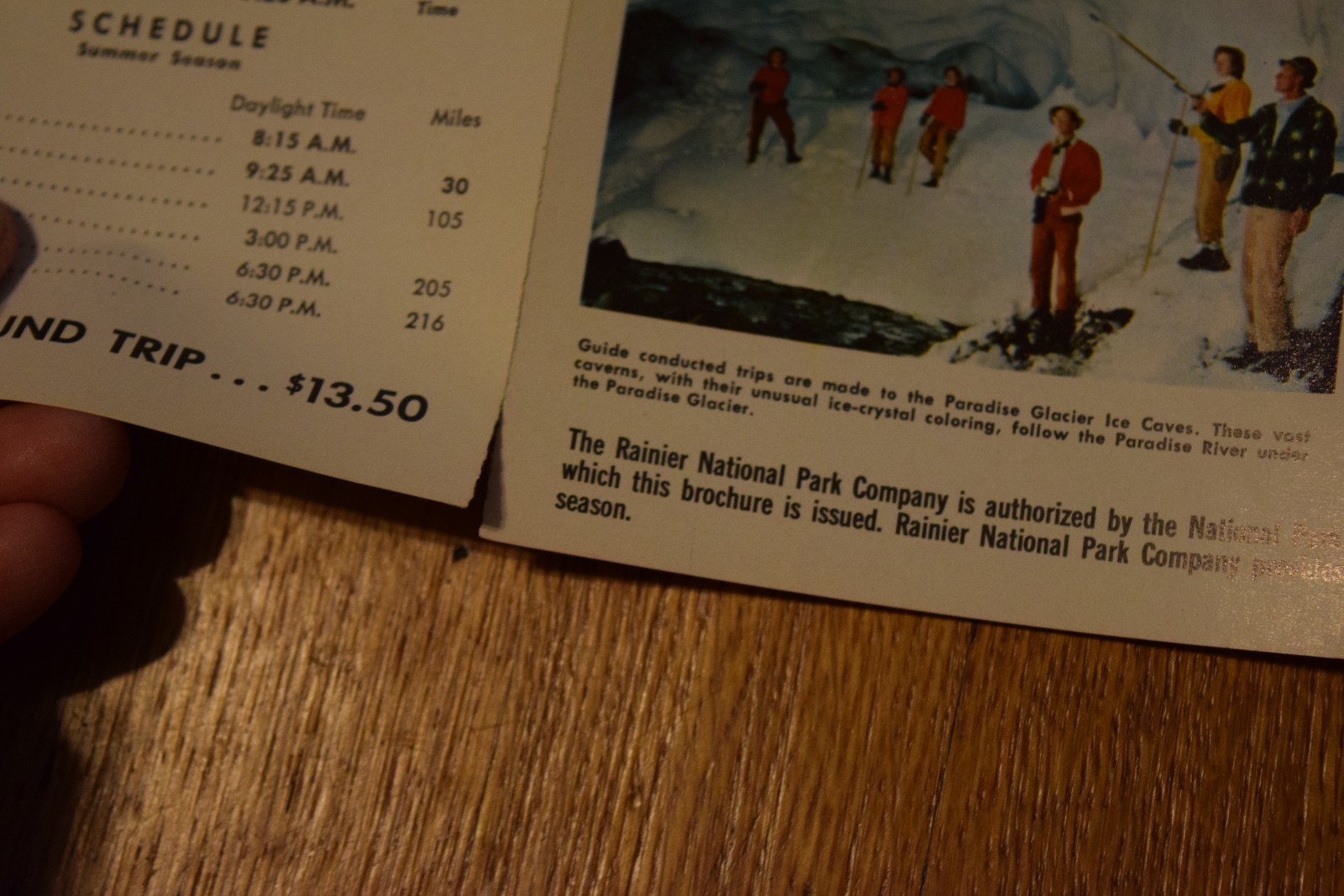 1966 Mount Rainier National Park Travel Sight-Seeing Brochure Mid-Century
