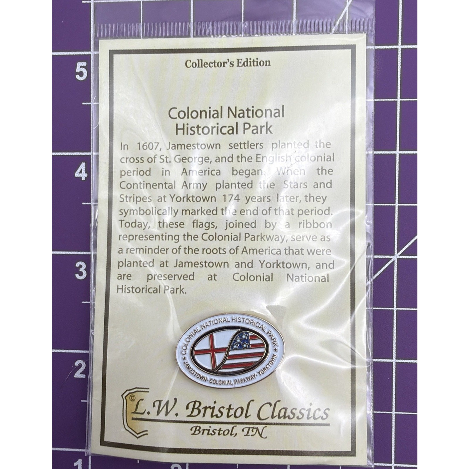 New! Colonial National Historical Park Jamestown Yorktown Souvenir Pin