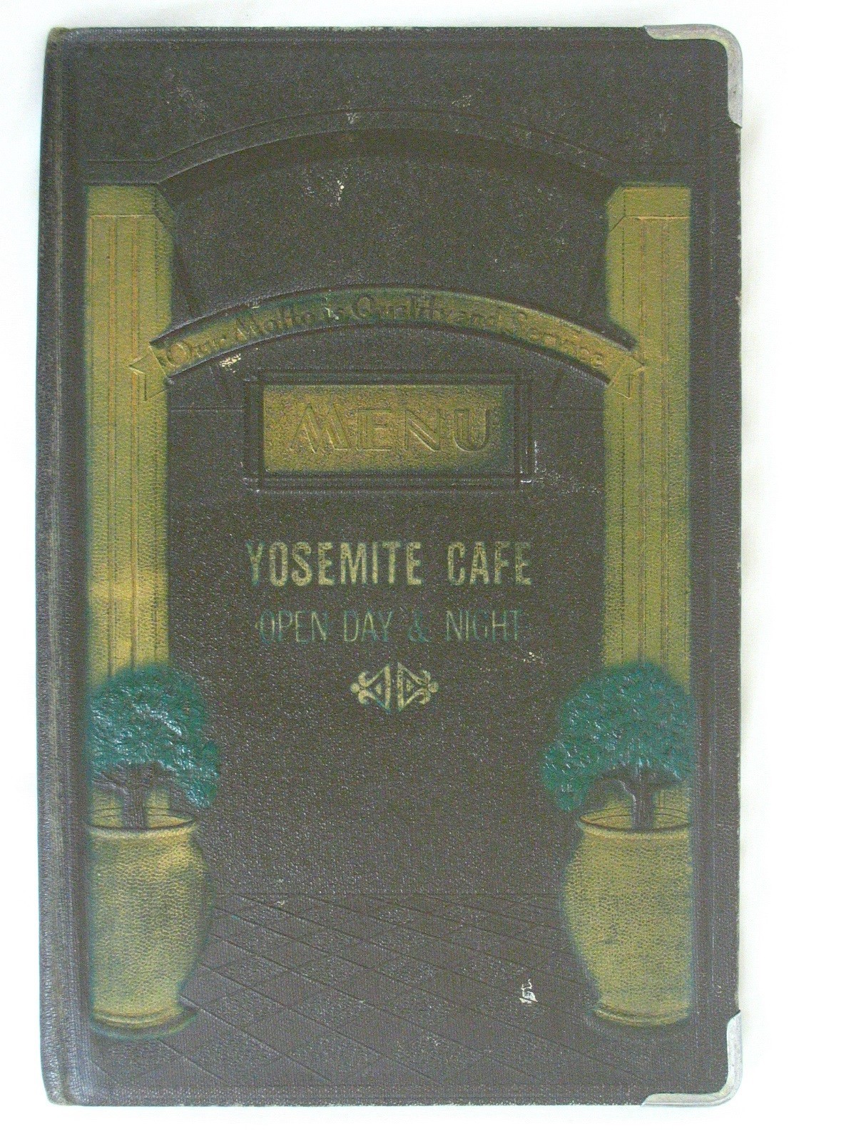 Vintage/Antique Yosemite Park Caffee Breakfast Dinner Menu Leather Cover
