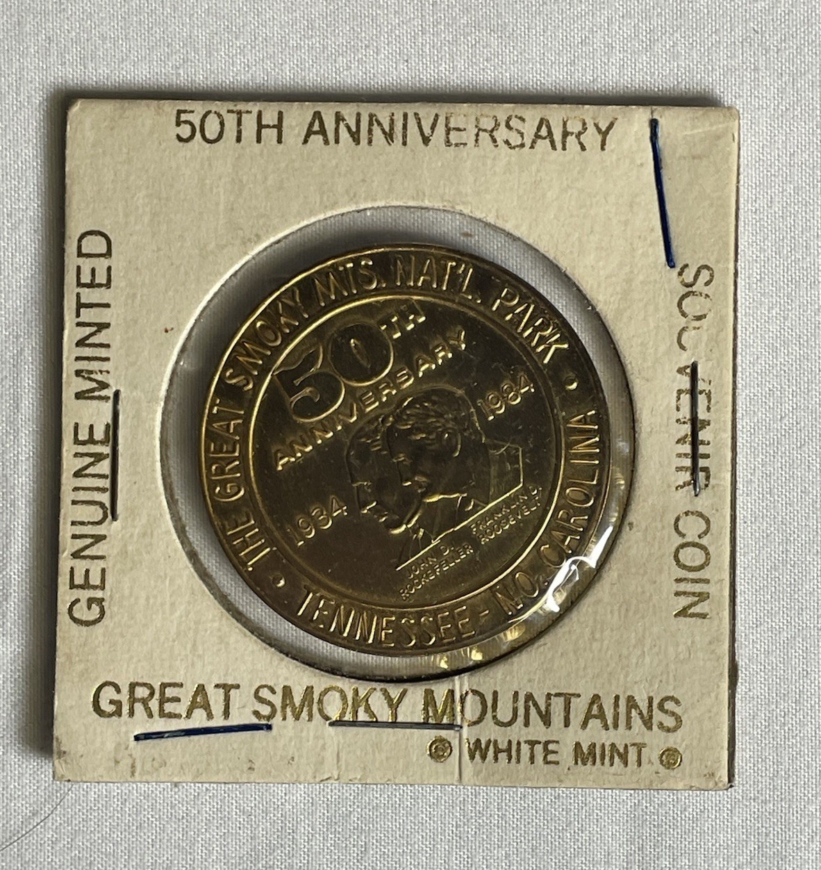 Great Smoky Mountain National Park 50th Anniversary Souvenir Coin – White Mint
