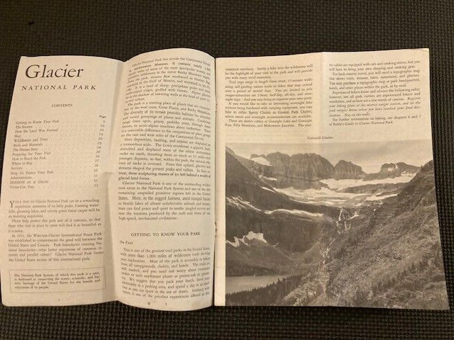 Vintage Brochure Glacier National Park, Montana, 1963