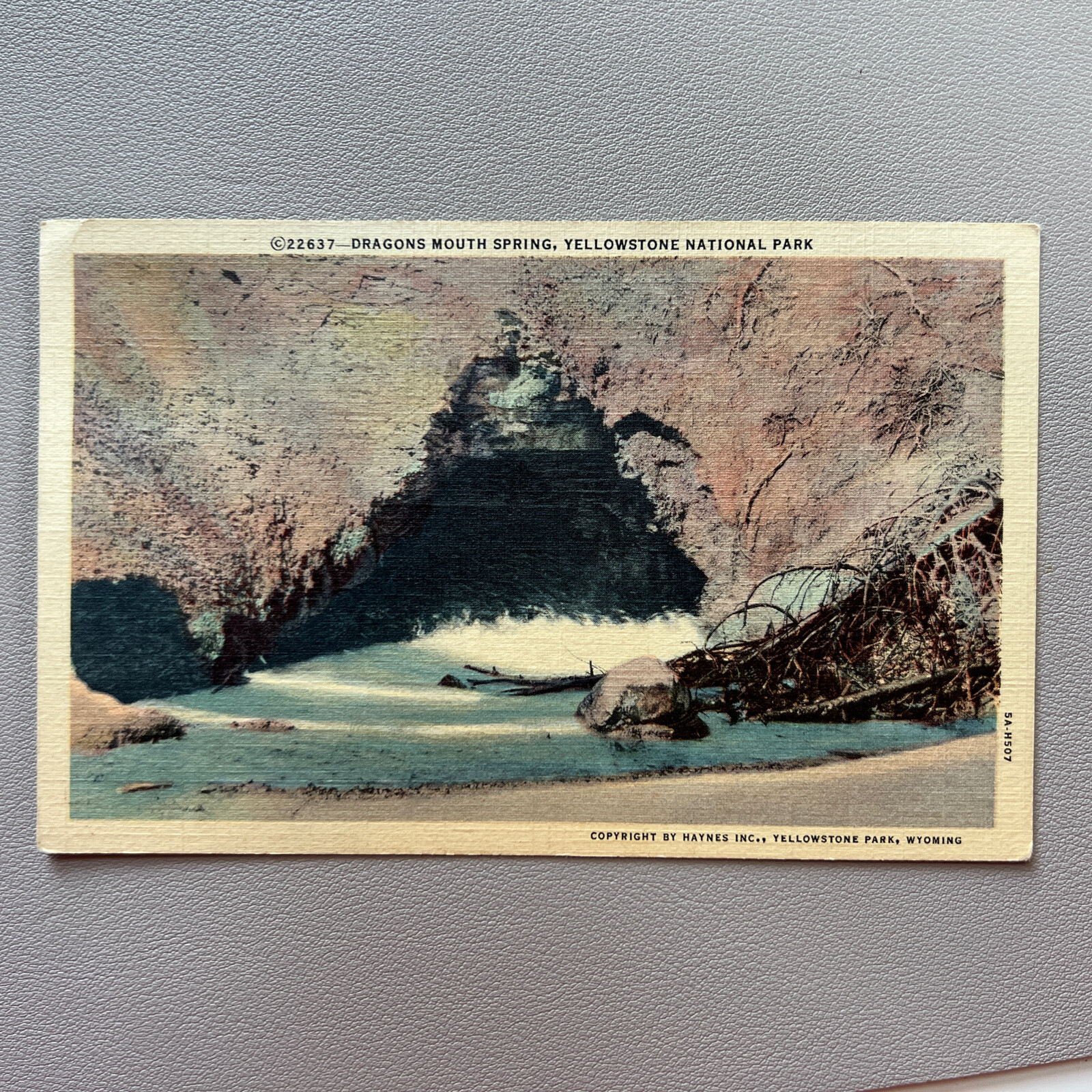 3 Vintage 1940’s Haynes Yellowstone National Park Postcards cancelled/posted