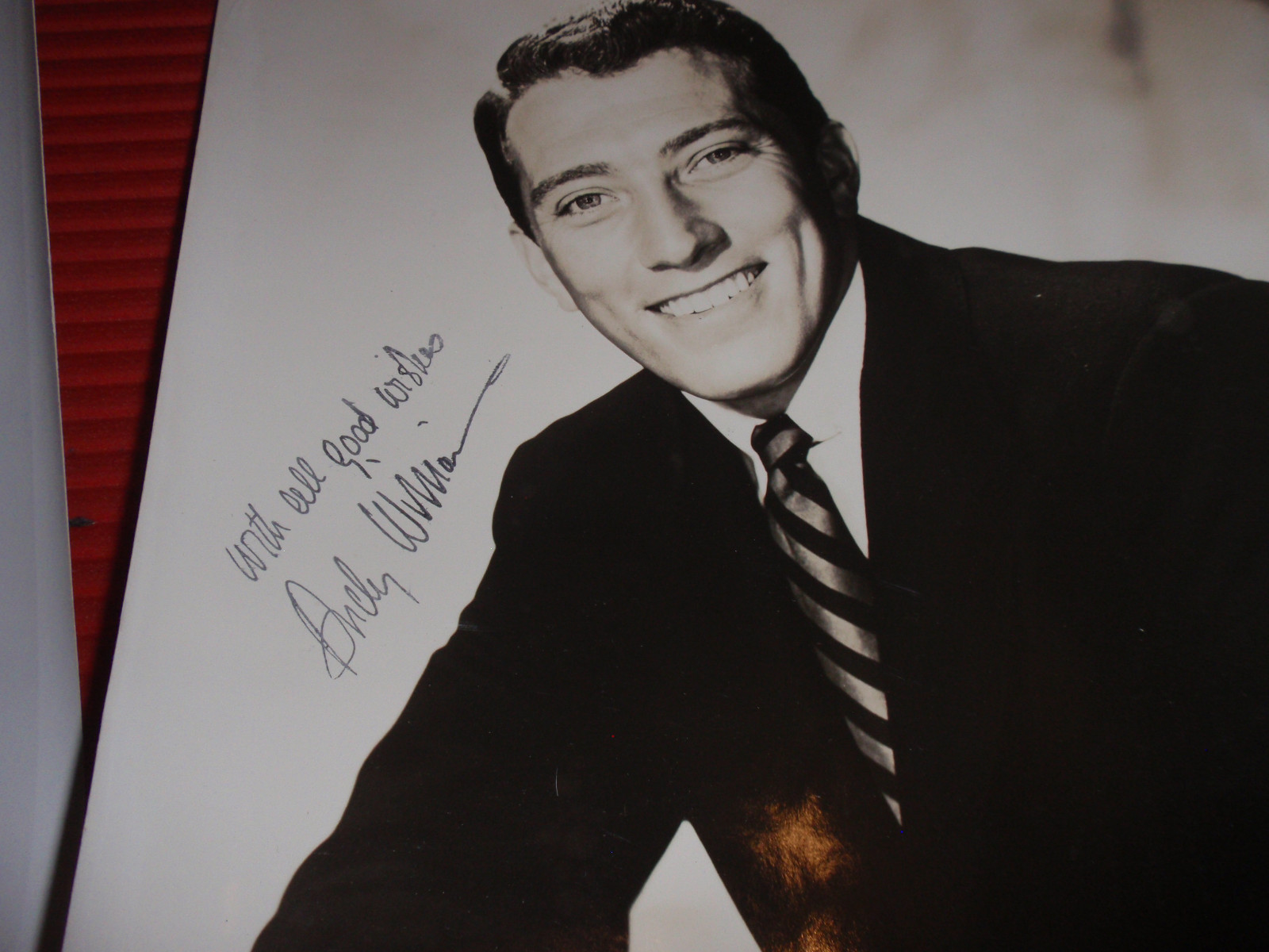 2 VINTAGE 8X10 BLACK & WHITE ENTERTAINMENT PHOTOS ANDY WILLIAMS 1950’S /1960’S