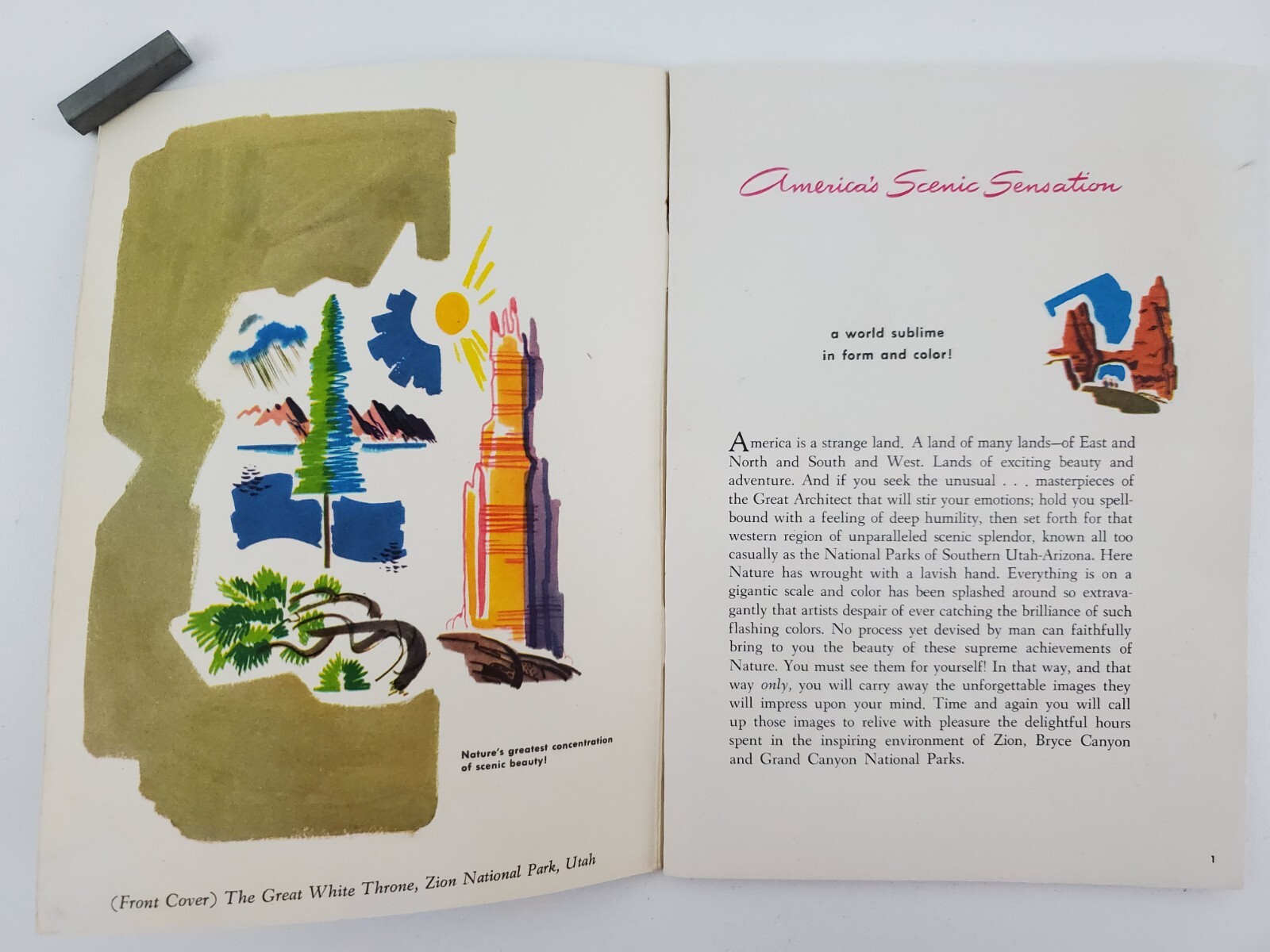 1952 Zion Bryce Canyon Grand Canyon Guide Nat’l Parks Union Pacific Vtg Booklet