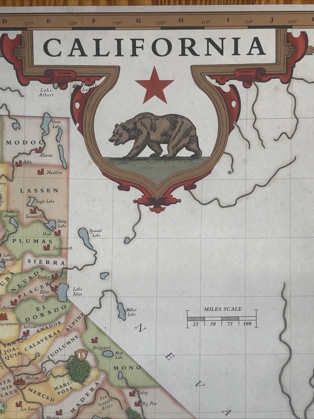Cool Retro California National Parks Map
