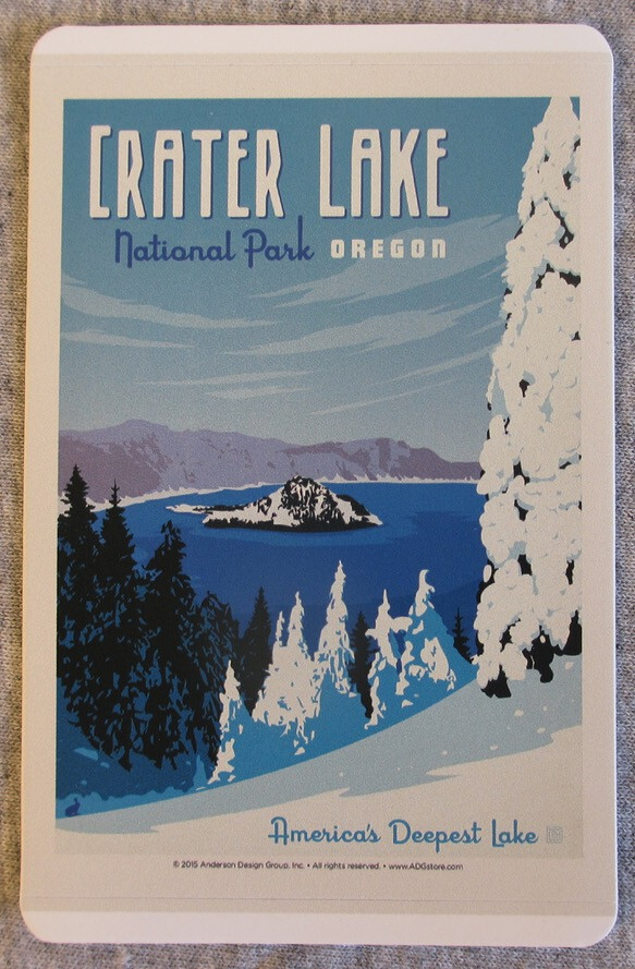 Crater Lake National Park Rectangular Vinyl Sticker New