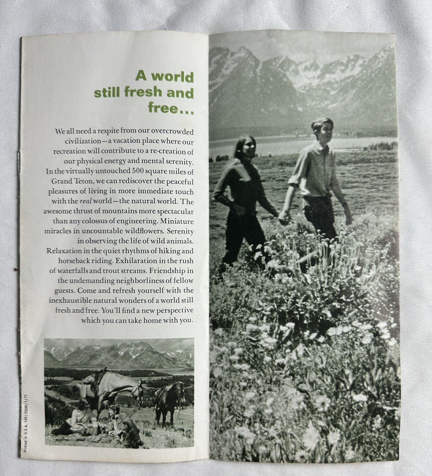 Rare 1971 Travel Brochure Of Grand Teton National Park Wyoming Ephemera 14 Pages