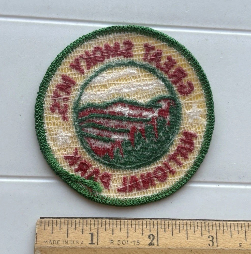 Great Smoky Mountains Mts. National Park Yellow Green Round Embroidered Patch