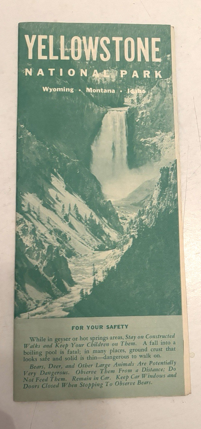 1961 Yellowstone National Park Wyoming US Dept Of the Interior Brochure Booklet