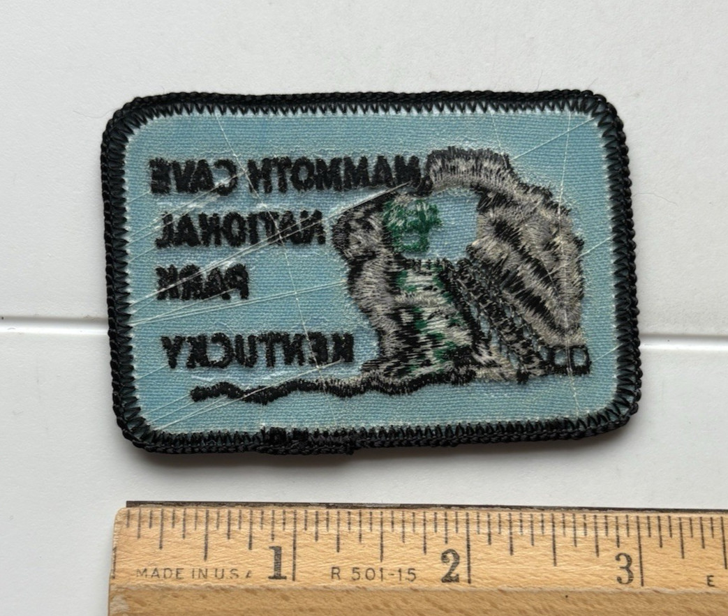 Mammoth Cave National Park Kentucky Blue Black Embroidered Iron-on Patch Badge