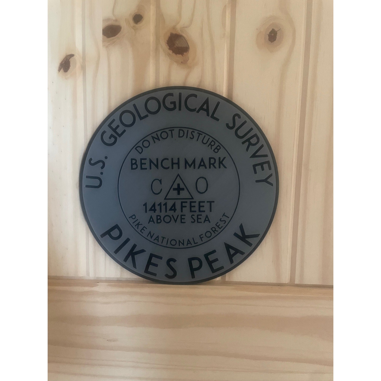 Pikes Peak Benchmark US Geological Survey Sign