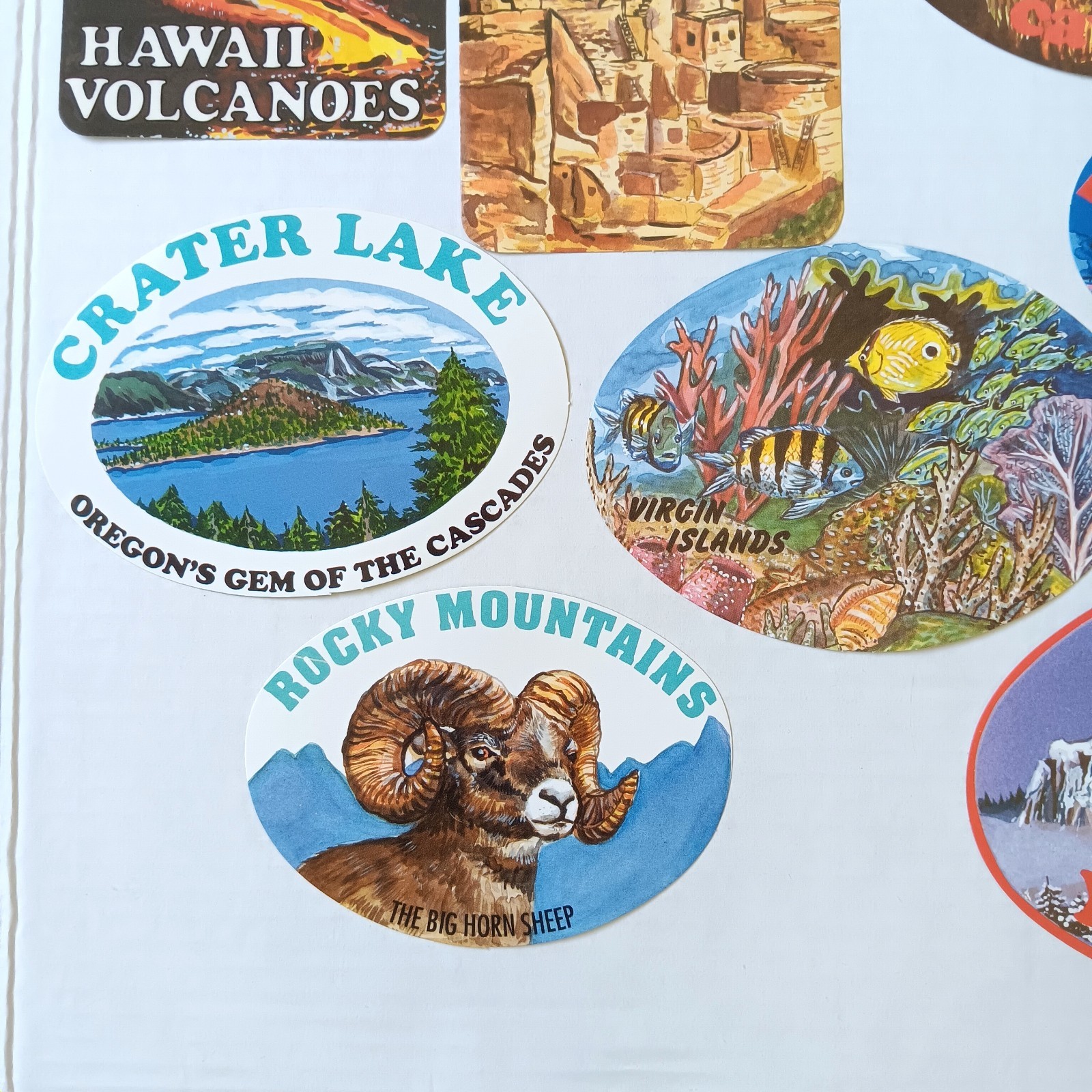 1993 The National Park Traveler Stickers – 18 Original Adhesive Emblems