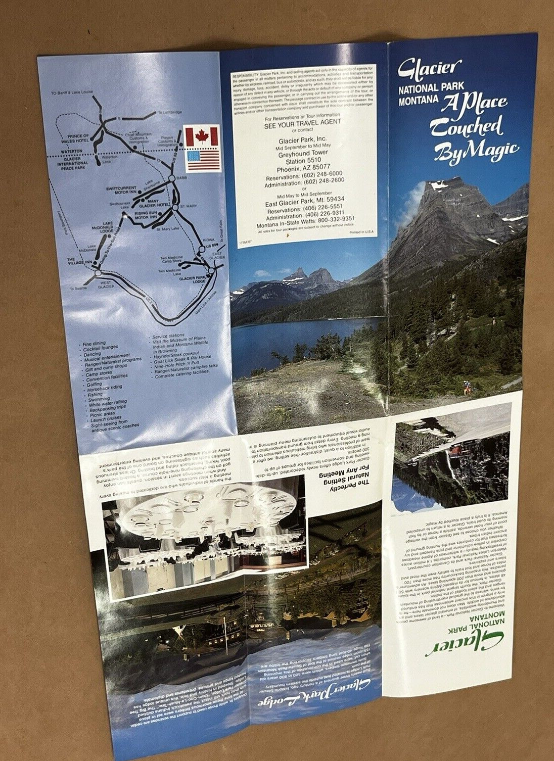 Vintage Glacier National Park Montana Brochure & Scenic Coach 4″ x 6″ Postcard