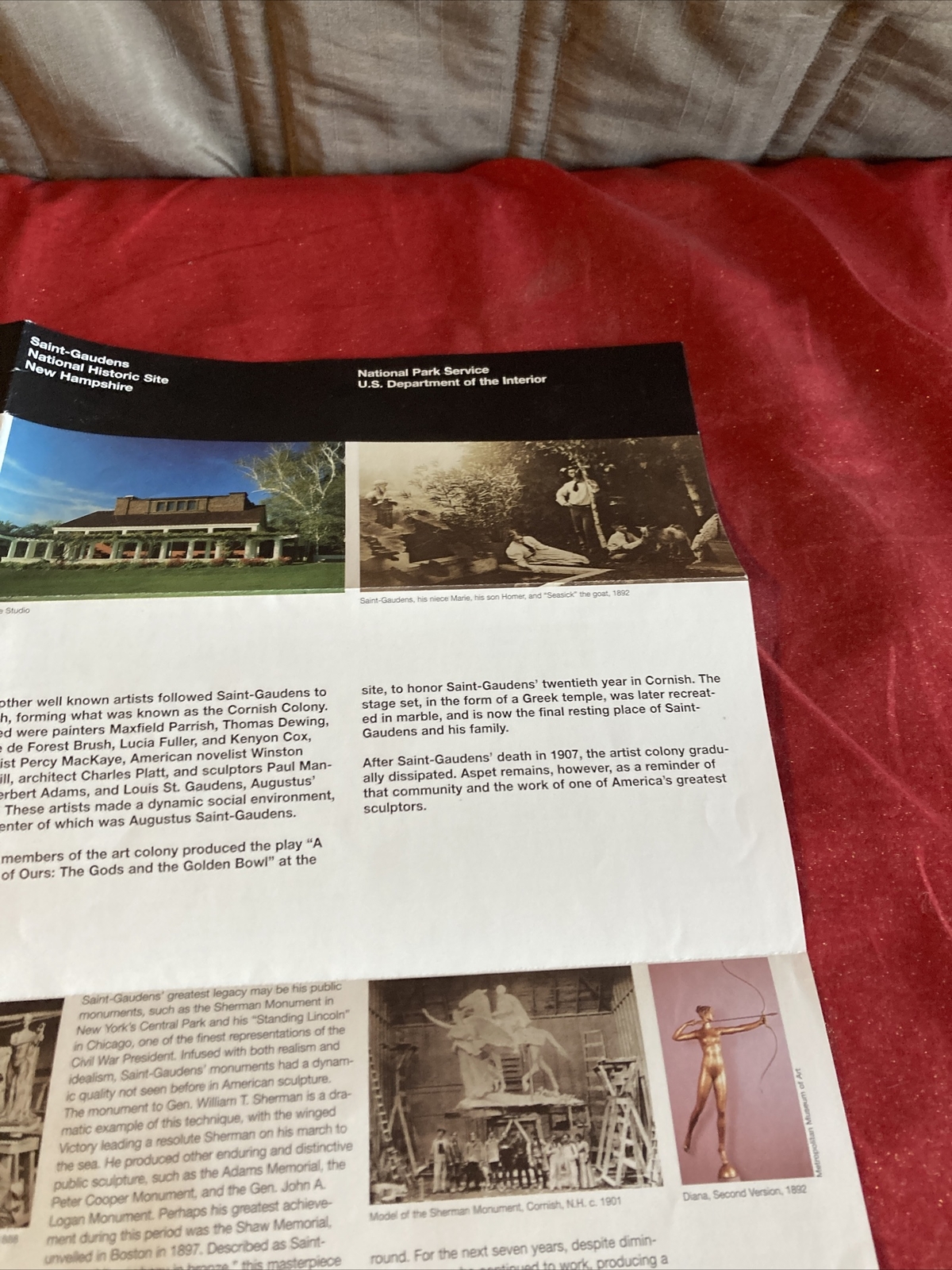 Vintage 1990’s Saint-Gaudens Official Map and Guide National Historic Site