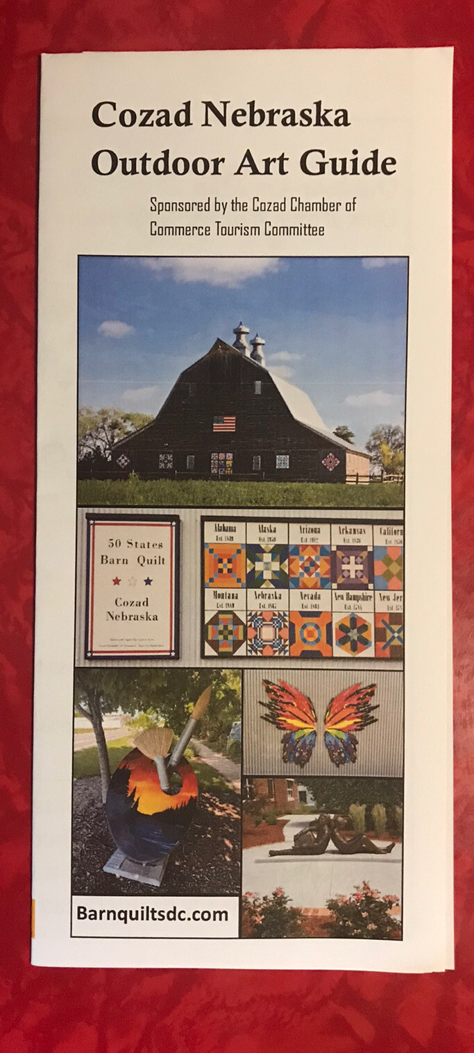 COZAD NEBRASKA OUTDOOR ART GUIDE 12-PAGE BROCHURE & MAP JUNE 2021