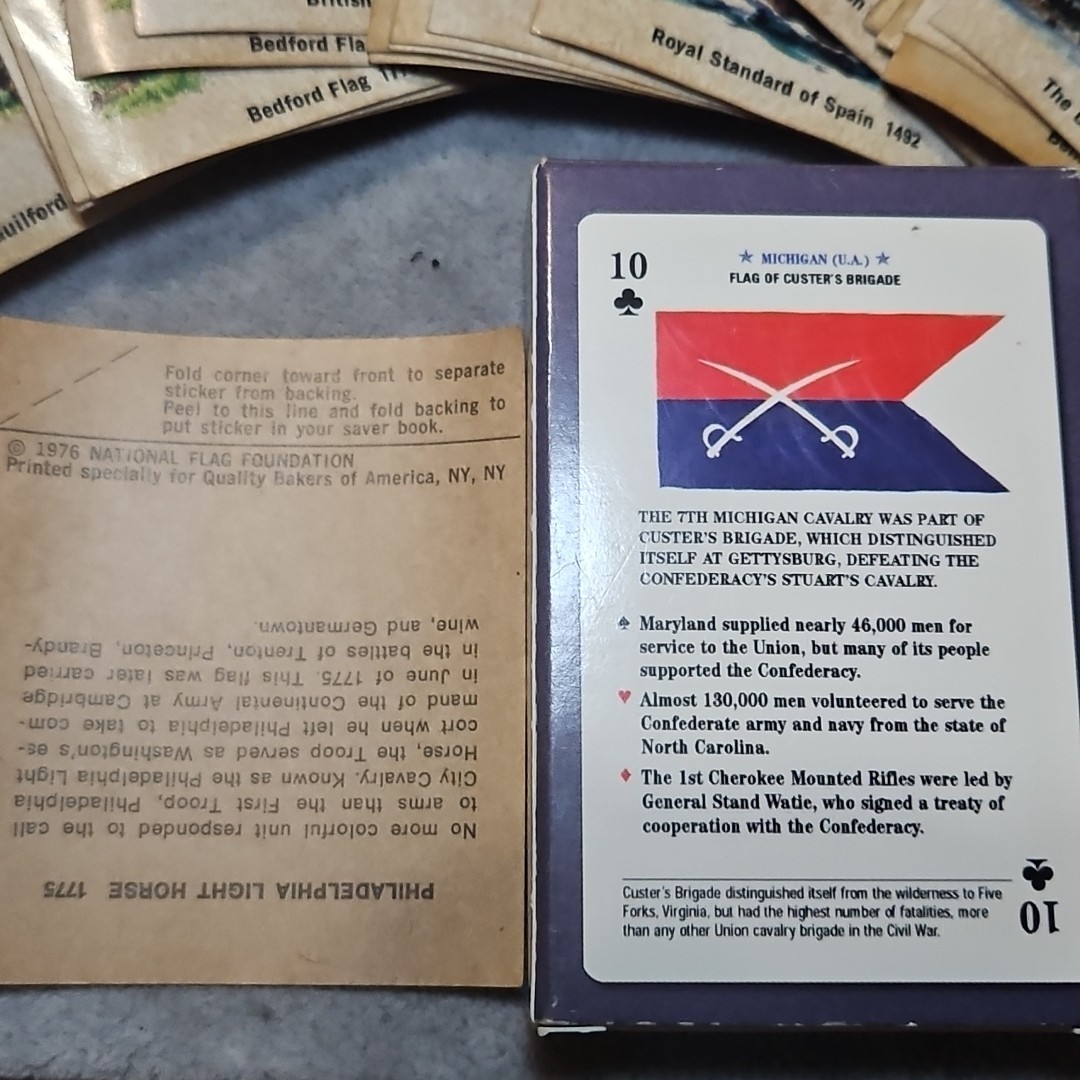22 Stickers from 1976 National Flag Foundation & Deck Flags of Civil War
