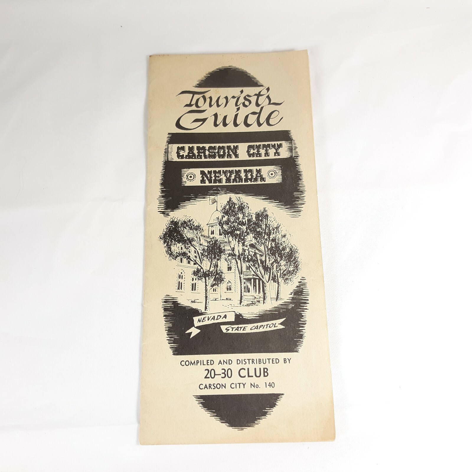 Tourist Guide Carson City Nevada Brochure Map Vintage Map