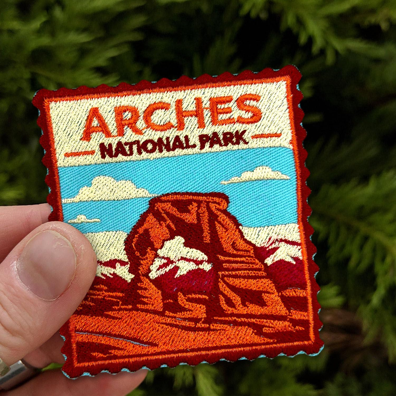 Arches National Park Patch 3 Inch Vintage Travel Stamp Utah Desert Arch Landscap