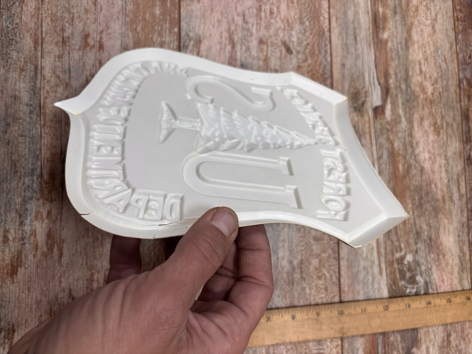 Vintage United States Forest Service Office Sign Vacuum Formed Plastic Shield