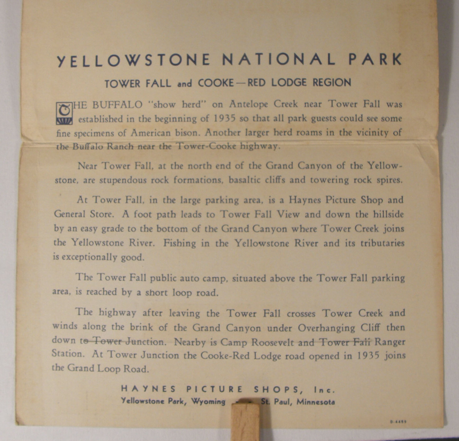 VINTAGE c1937 HAYNES SOUVENIR FOLDER POSTCARD YELLOWSTONE PARK SERIES A B C D