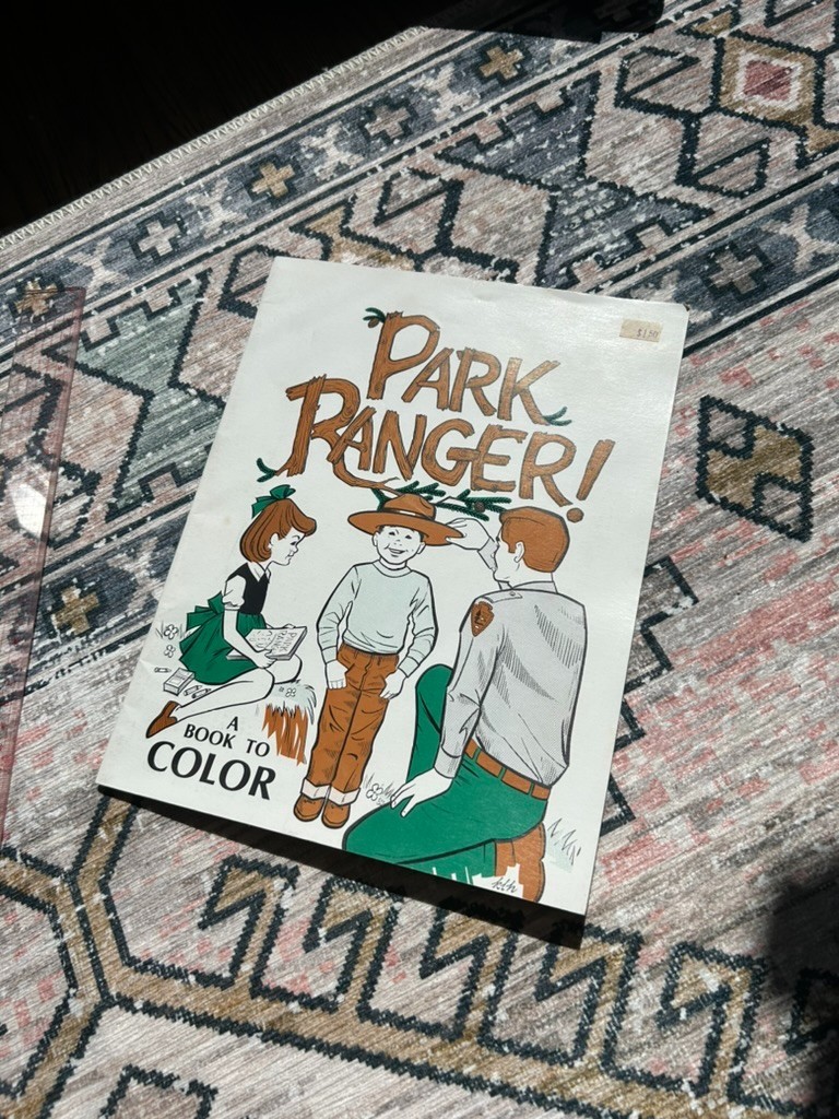 Vintage 1977 Park Ranger Coloring Book National Park Service Collectible