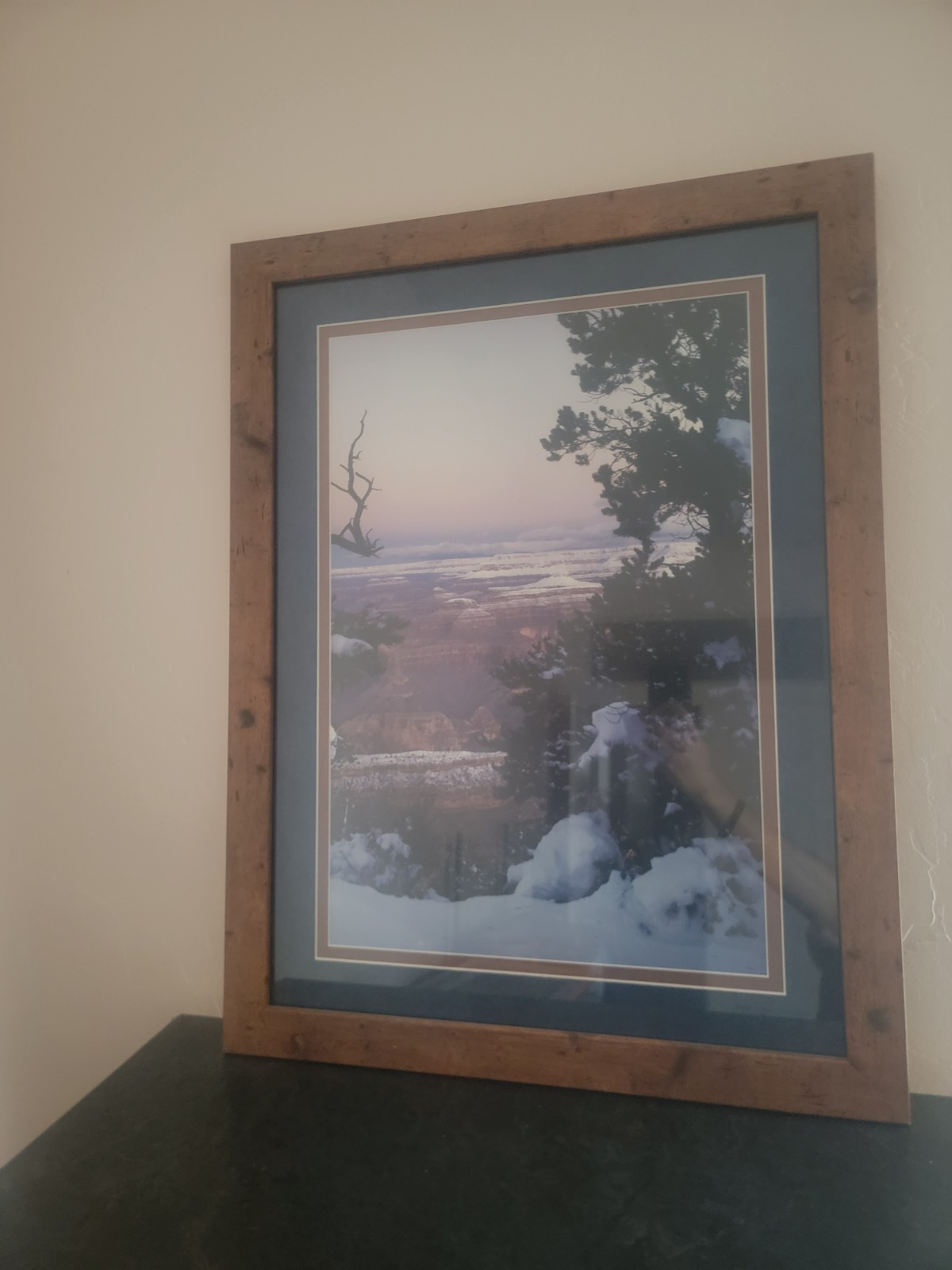 Grand Canyon Park Arizona – Winter – Framed Print Photo 24 X 32 Beautiful Frame