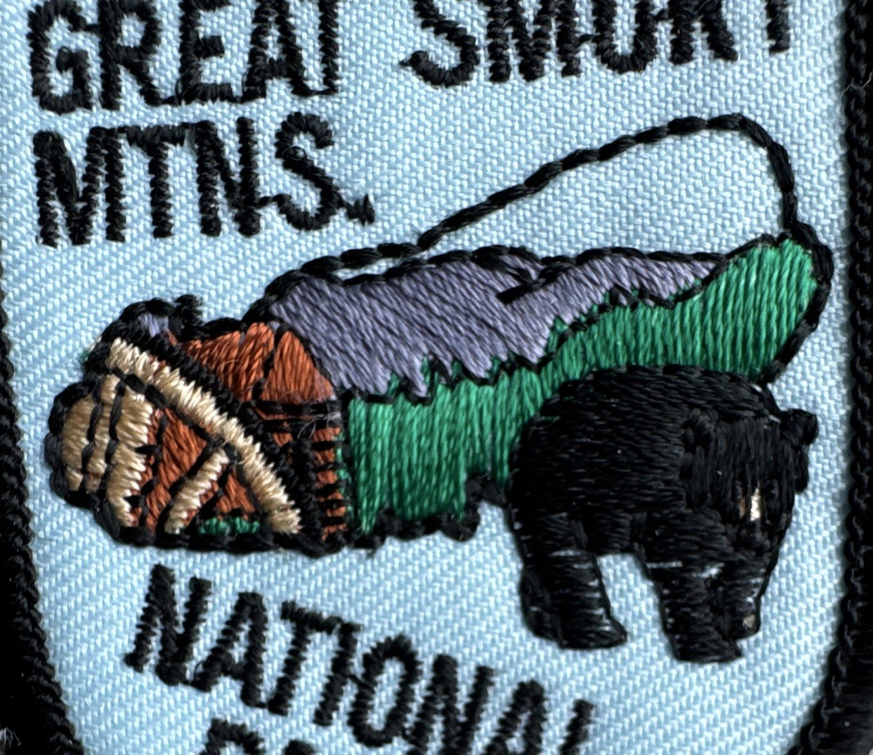 Vintage Great Smoky Mountains National Park Patch – Black Bear Cabin Embroidered