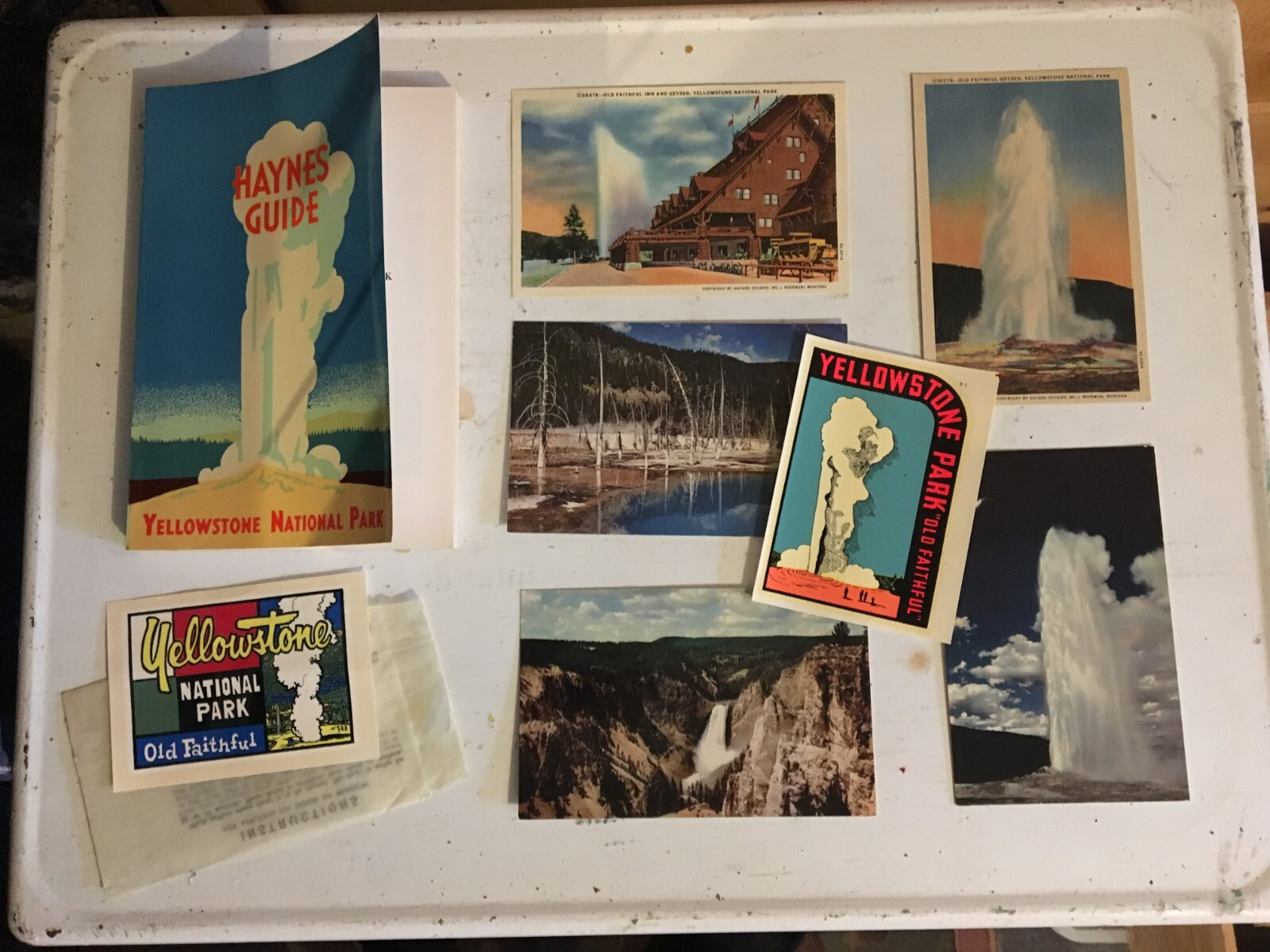 Vintage Yellowstone National Park Collectibles Souvenirs Postcards Guide Sticker