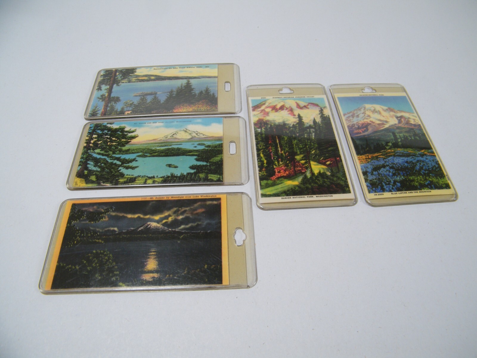 (5) SCENIC KEYCHAIN ACCESSORIES RAINIER, NATIONAL PART, MT. BAKER, LAKE COEUR