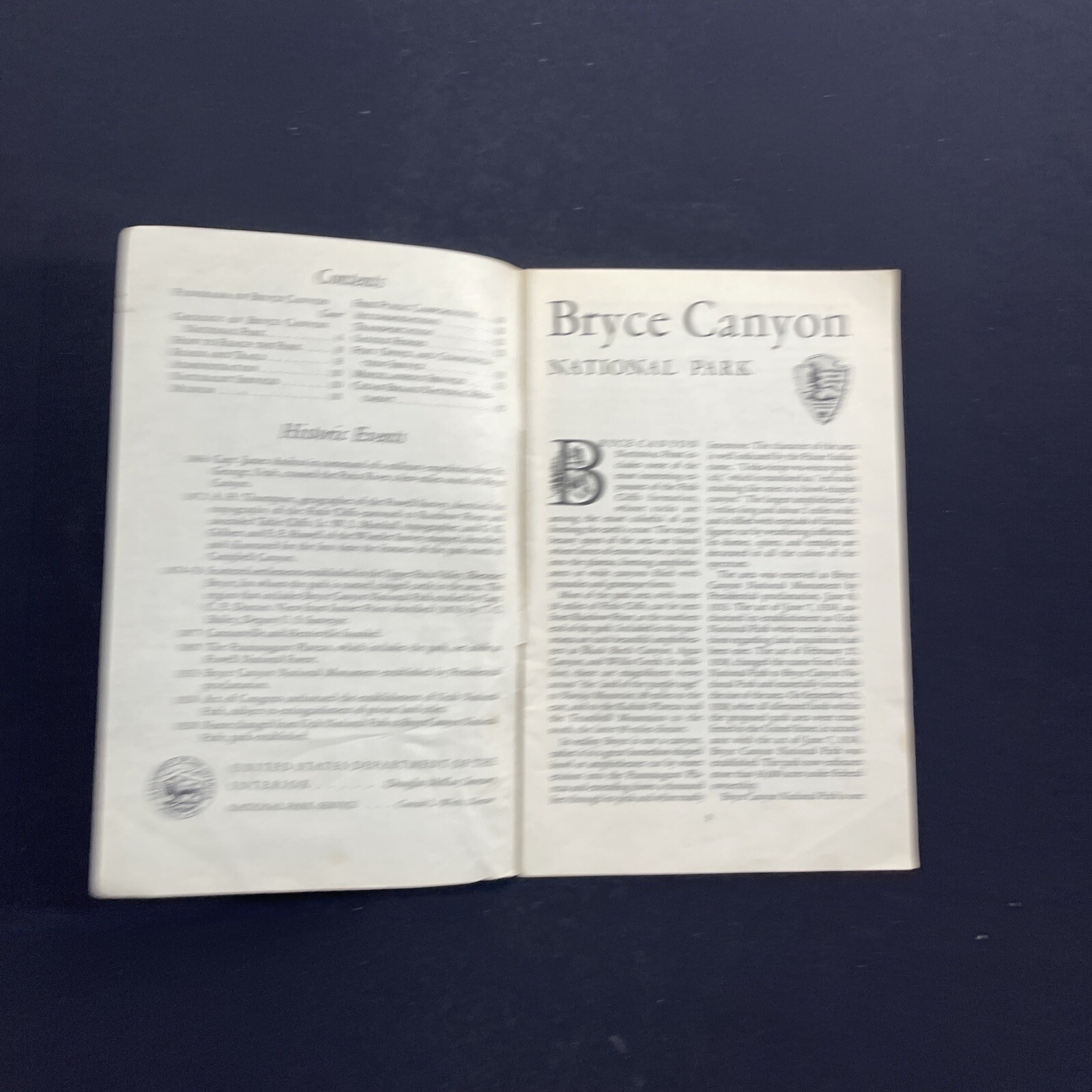 Vtg 1954 Bryce Canyon National Park Brochure Cedar Breaks Pamphlet Map Bookle