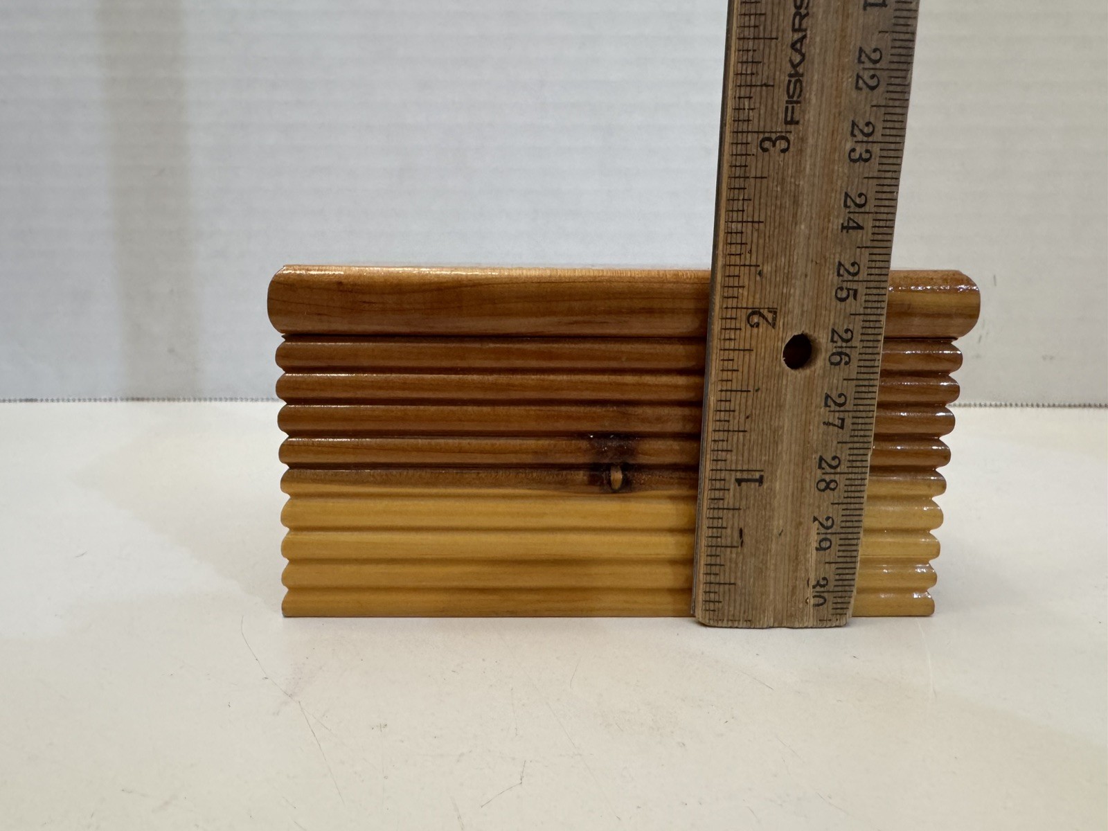 Vintage Yellowstone Nat Park Small Hinged Cedar Wood Trinket Jewelry Box, Bear