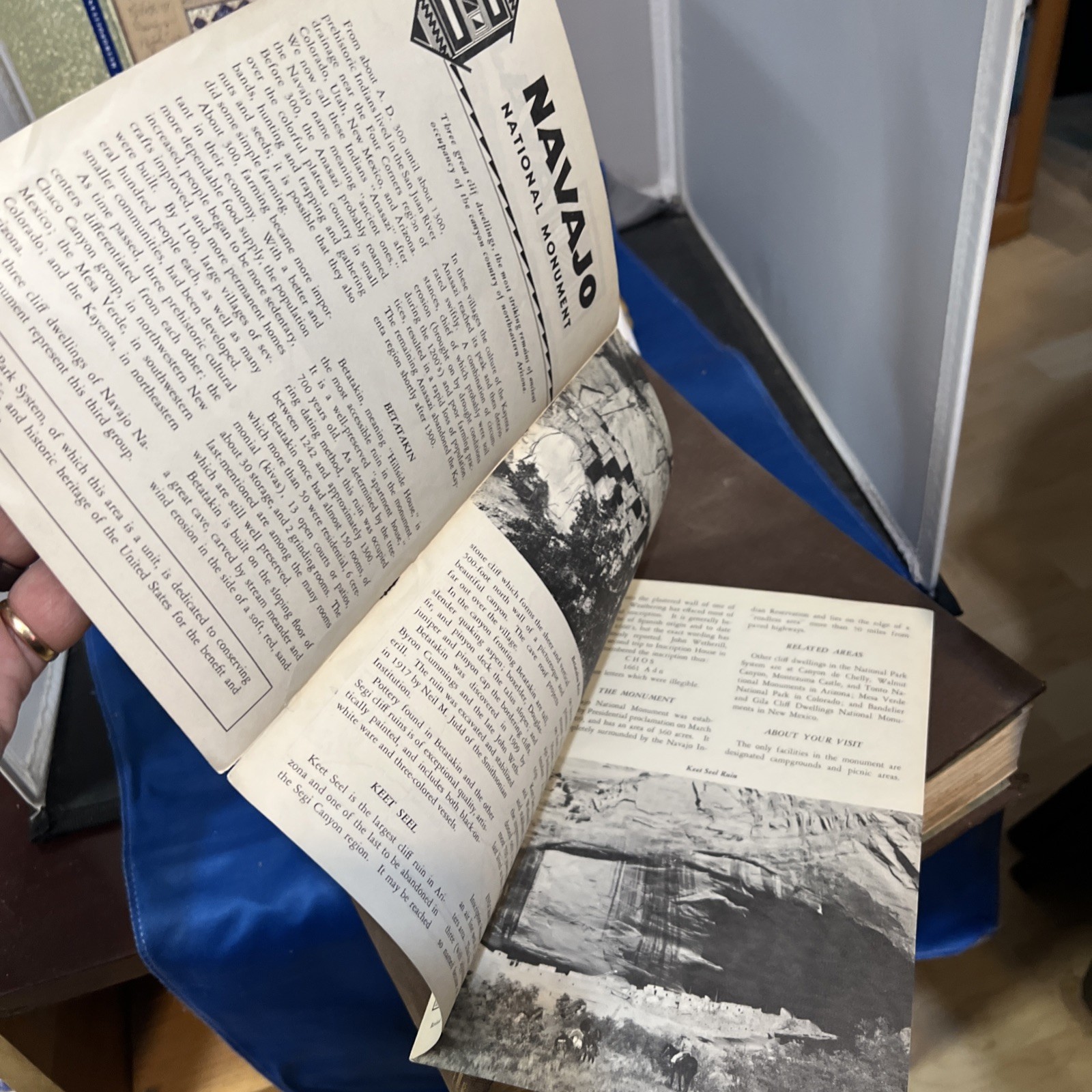 Vintage 1958 Navajo National Monument Brochure Pamphlet Map Guide