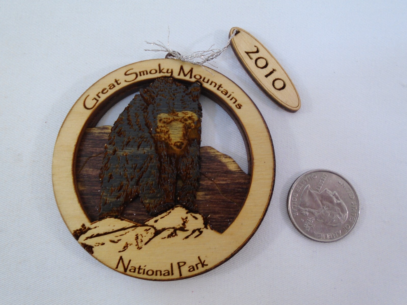 2010 Great Smoky Mountains National Park Wooden Christmas Ornament 3D Contours