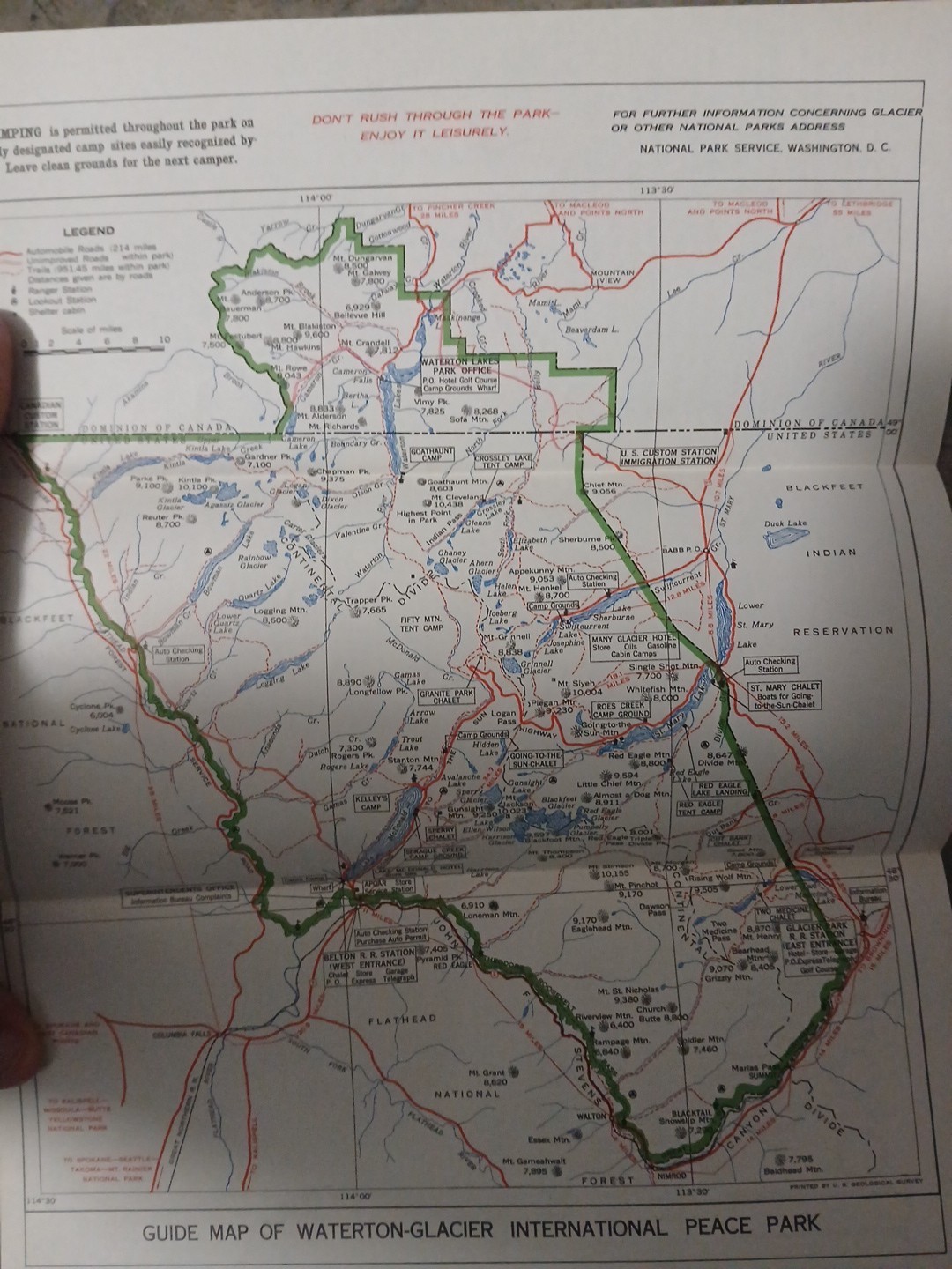 1938 Motorists Guide Waterton, Glacier National Park & International Peace Park