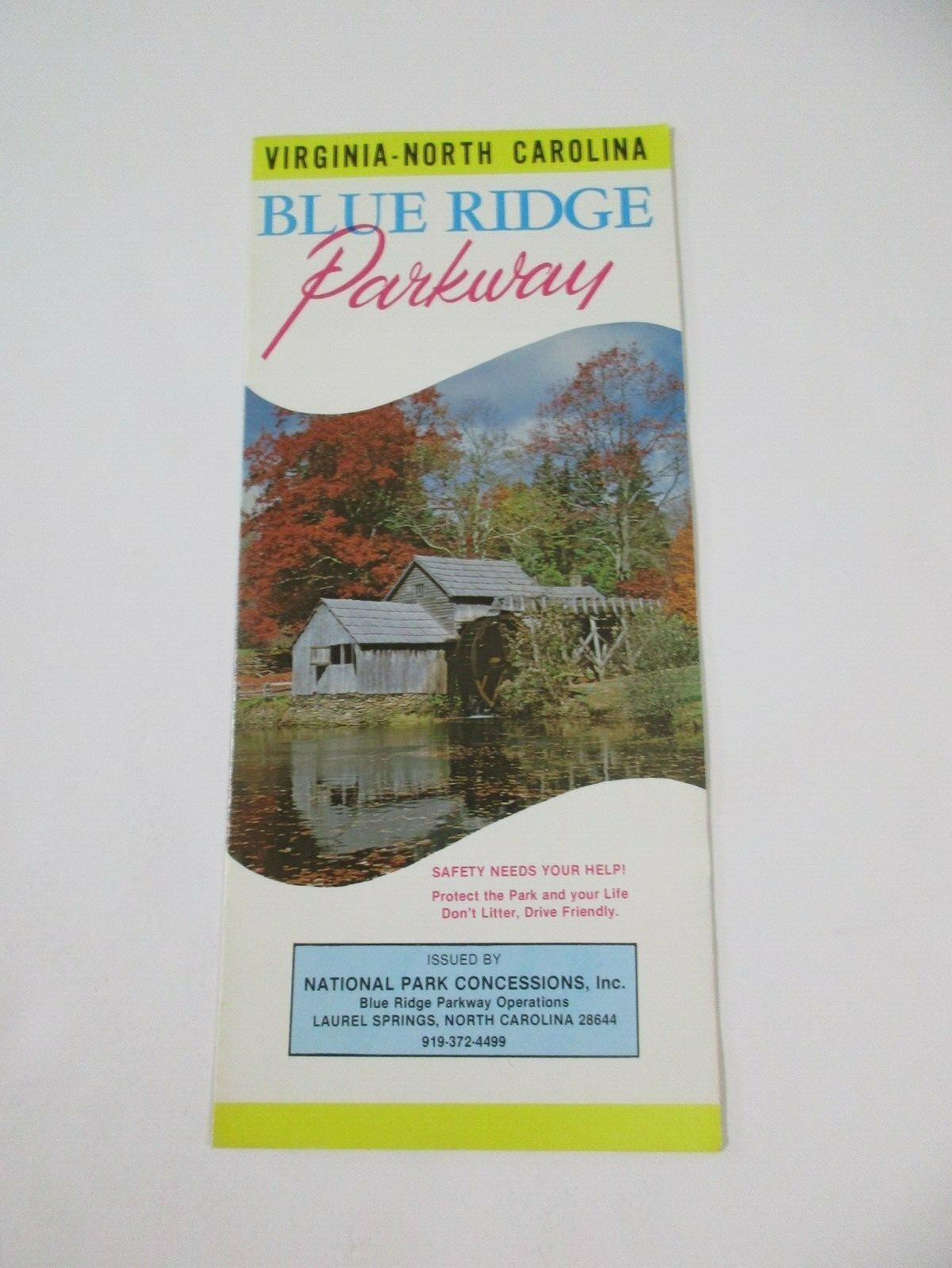 1984 Blue Ride Parkway National Park Virginia NC Travel Map Guide Brochure-B36