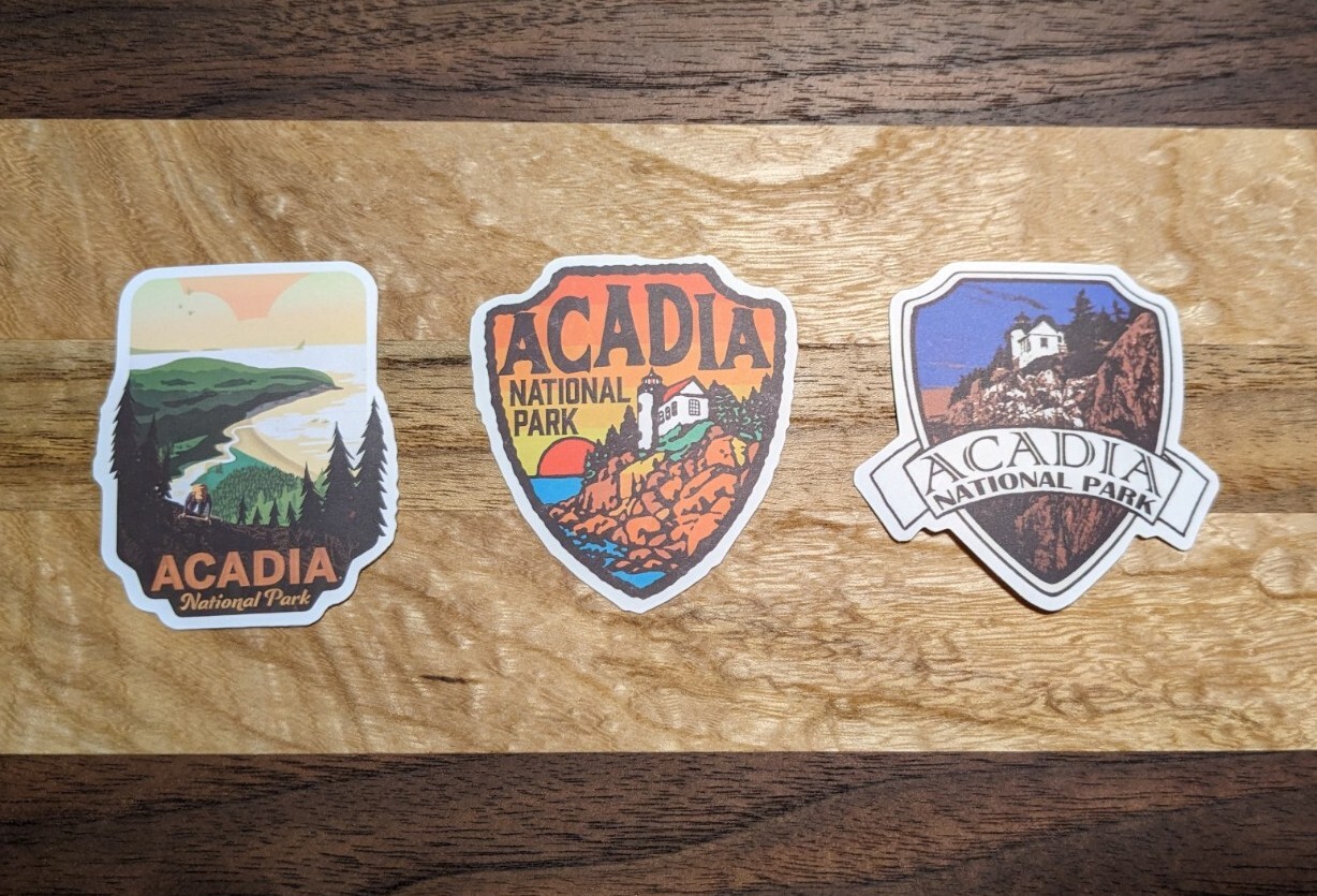 A Set of Three (3) Acadia National Park Sticker Decal 3″
